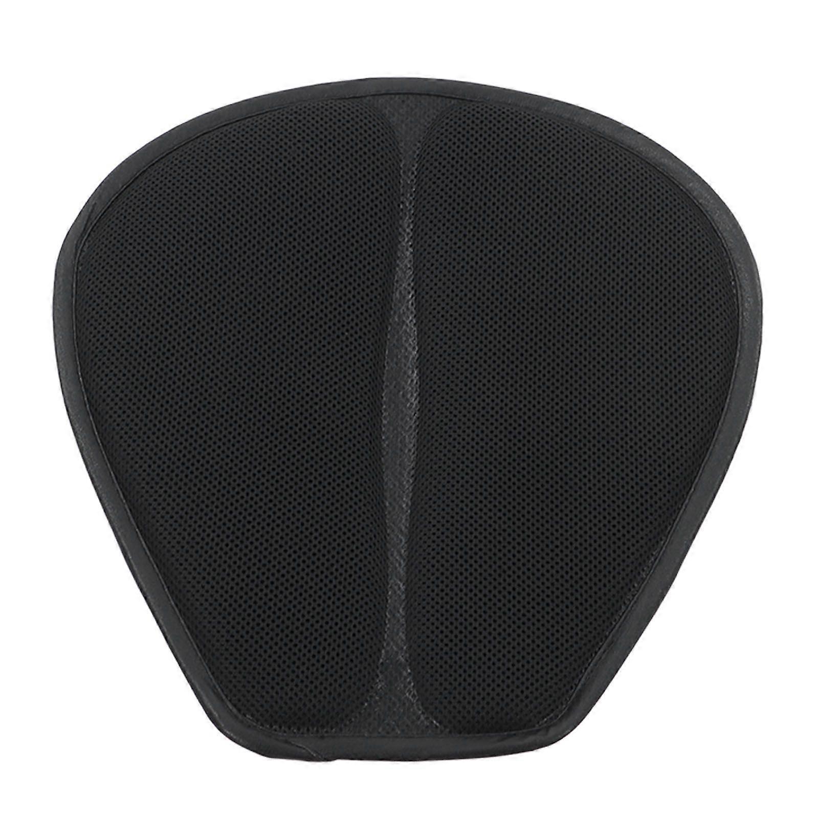 Motorcycle seat cushion with breathable and shock absorbing features