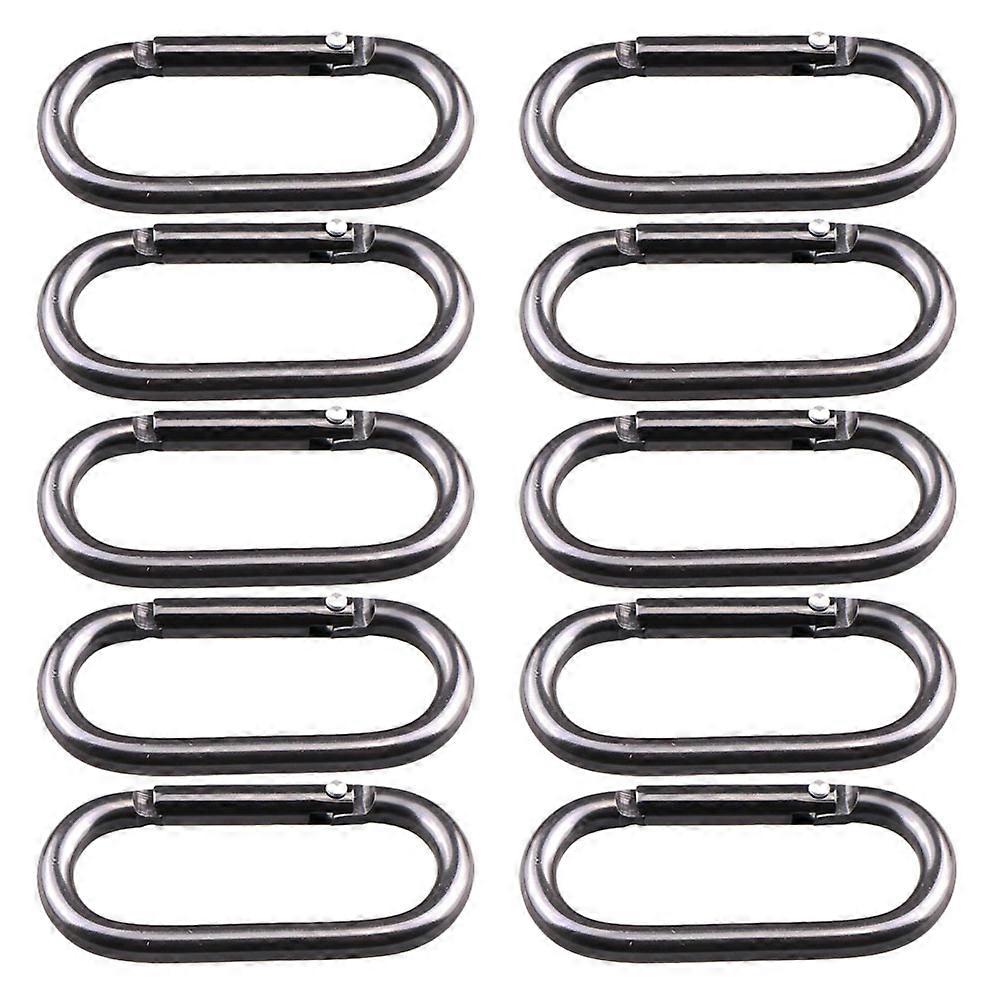 Bag Buckles Metal Hooks Webbing Buckles Anti-Lost for Daily Use Black 5.00X2.50X0.44cm 10Set