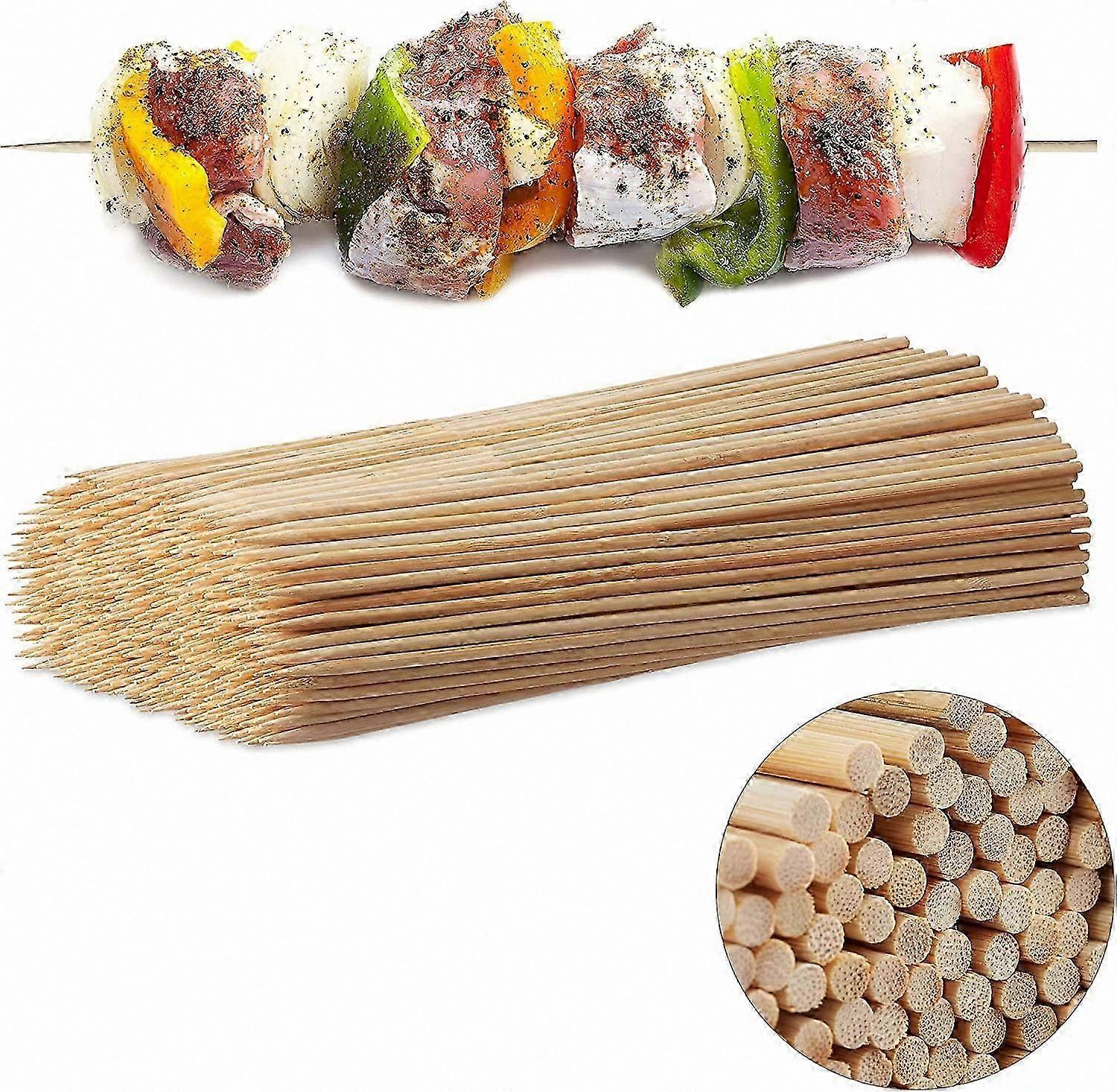500-Pack Natural Bamboo Skewers, 30cm Length, 4mm Width, Practical for Barbecue and DIY Projects