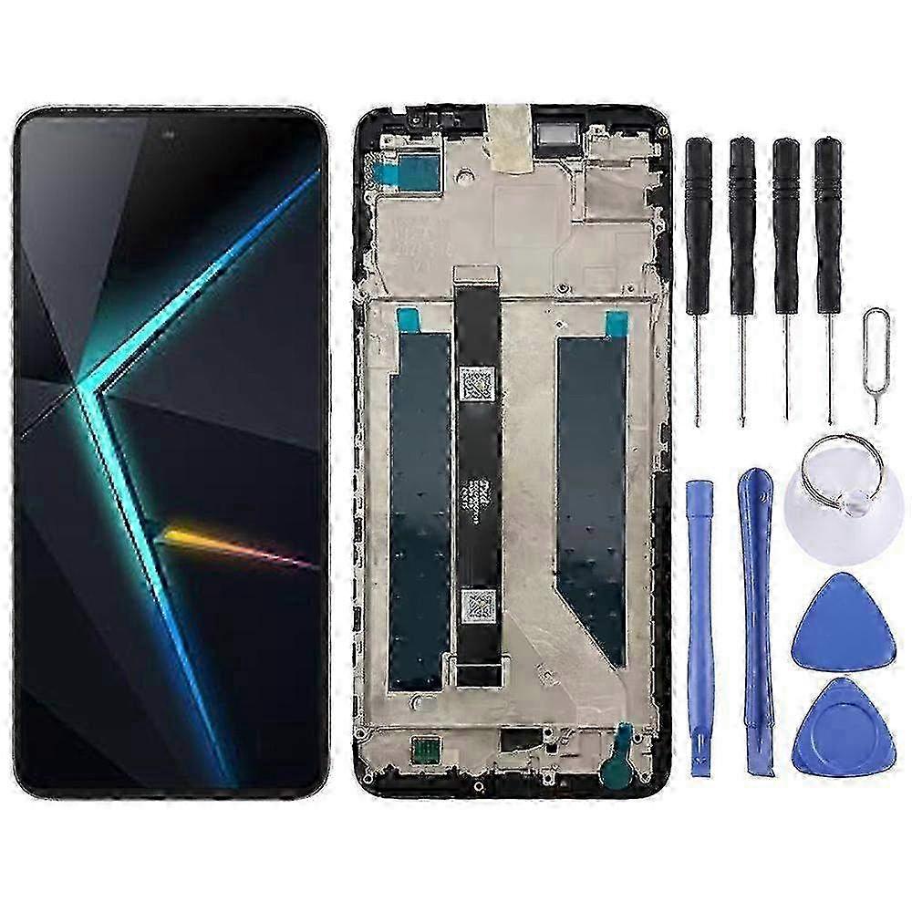 Full Assembly LCD Screen Digitizer for ZTE nubia Neo 2 5G Z2352N with Frame in Black Color