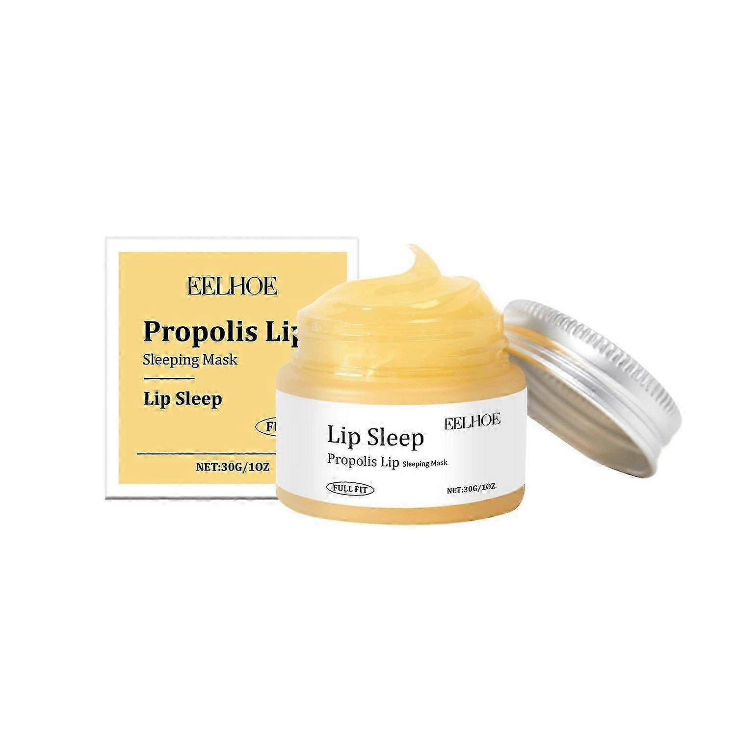 ドライチャードリップのためのハイドレーティングリップケアバーム、アボカドオイル入りプロポリスリップスリーピングマスク、ハニーリップバター、ナリッシングリップモイスチャライザージェントルエクスフォリア