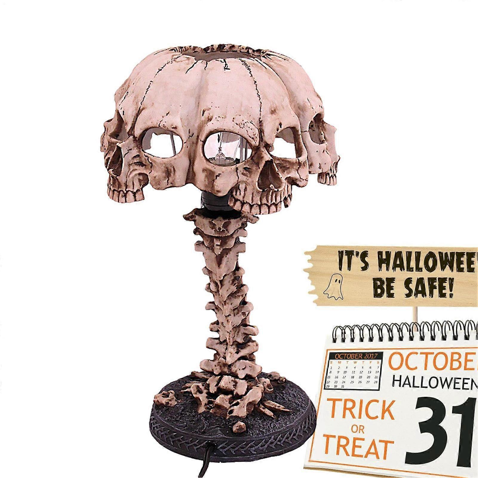 Skeleton Lamp, Skull Table Lamp Resin Night Light Horror Lamp Decoration