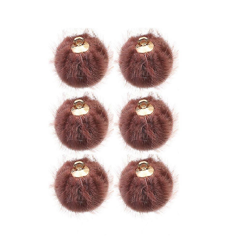 DIY Earrings Pompon Accessories with Wool Pendant for Decoration Coffee Color Lightweight and Durable 24pcs
