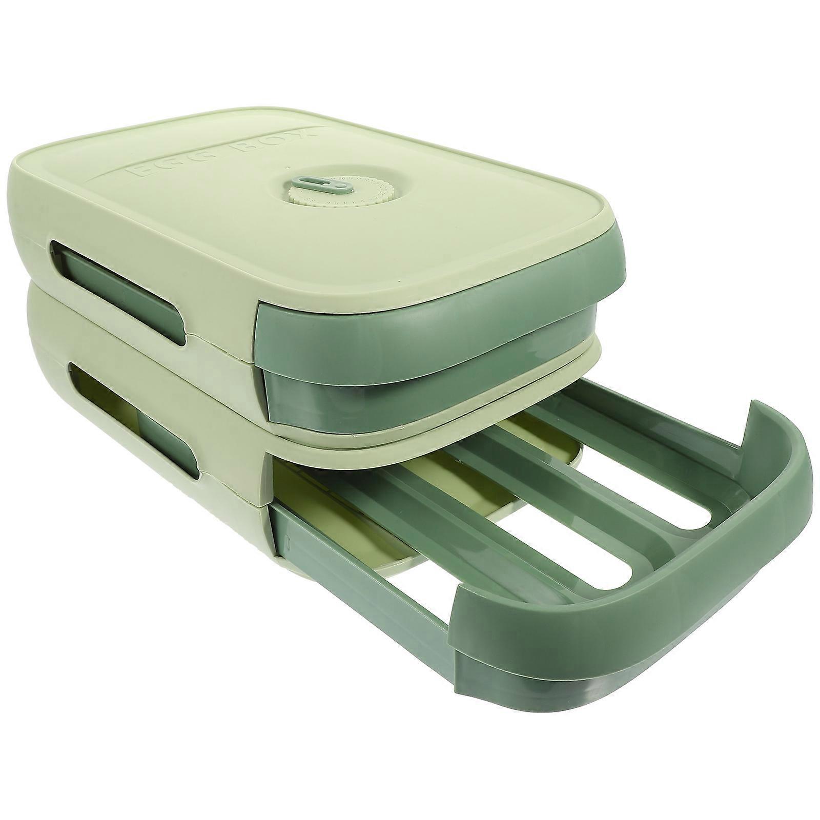 Durable PP Egg Carrier Box with Drawer Design for Kitchen Fridge Storage Large Capacity 7.5 x 5.2 x 3.8 Inches