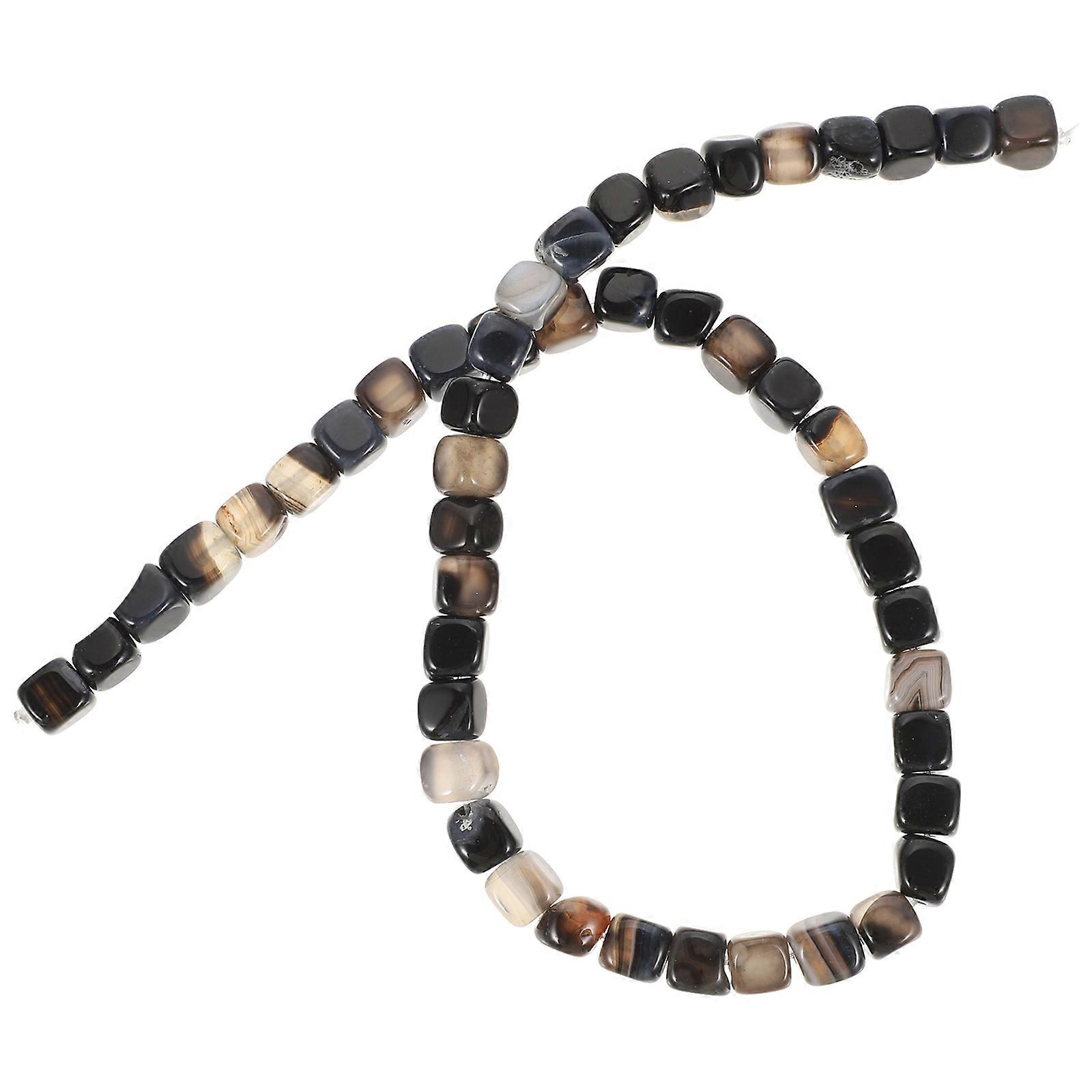 1 String of Agate Gemstone Cube Loose Beads for Jewelry Bracelet Crafts Making