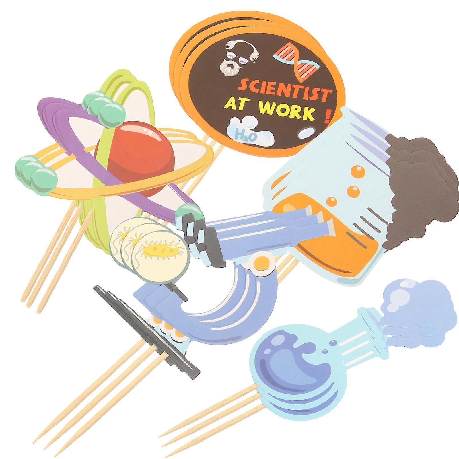 Cupcake Decor Science Theme Cake Toppers For Large Events Assorted Color 20Pcs Set