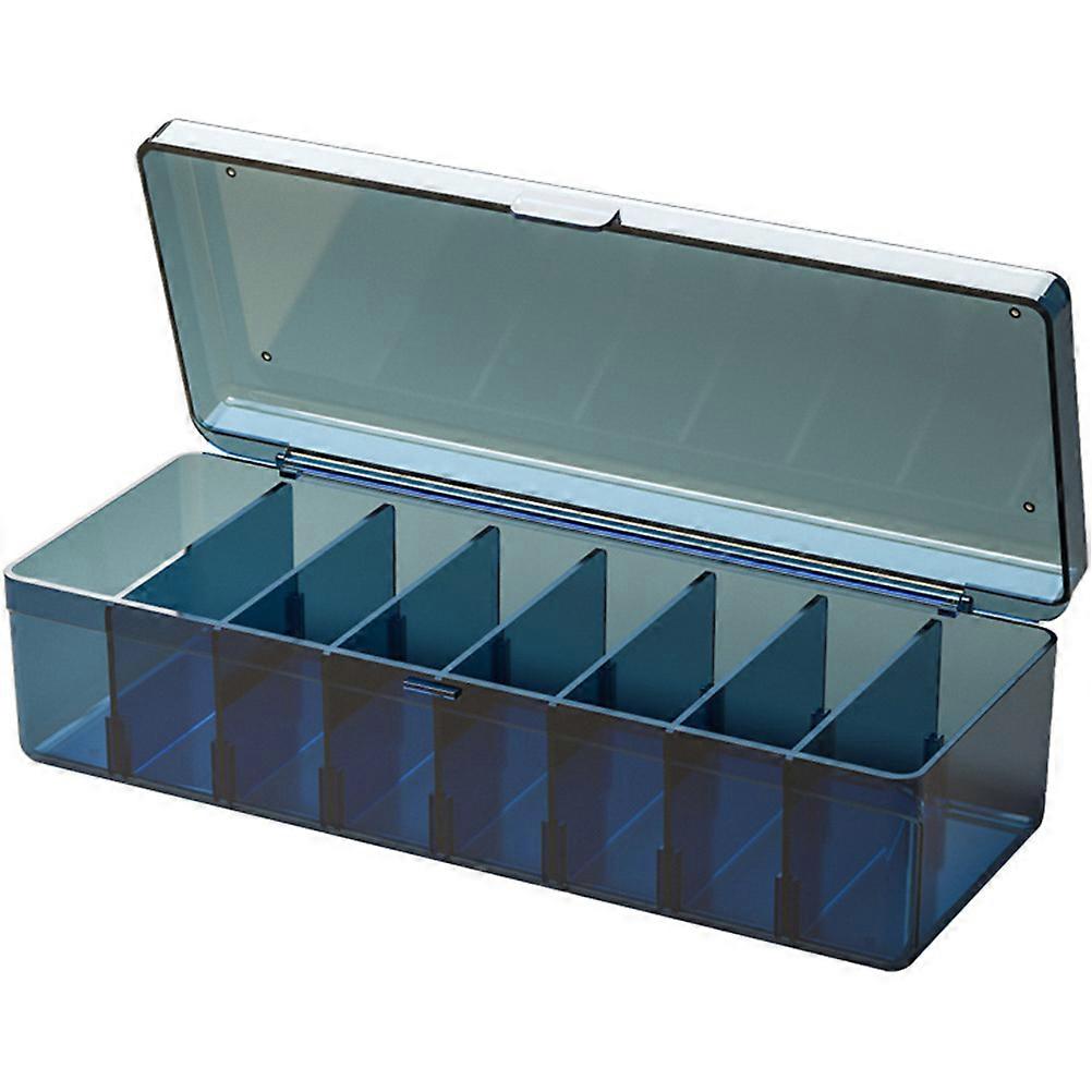 Cord Organization Box For Desktop Use Utilizing Durable PET Material With 8 Compartments Design In Blue For Efficient Storage 2Pcs