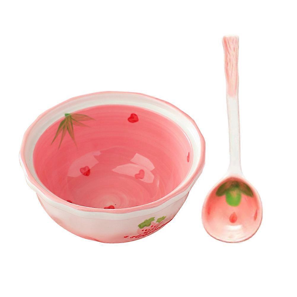Adorable Ceramic Bowl with Spoon for Storage Assorted Color 7.87 Inches