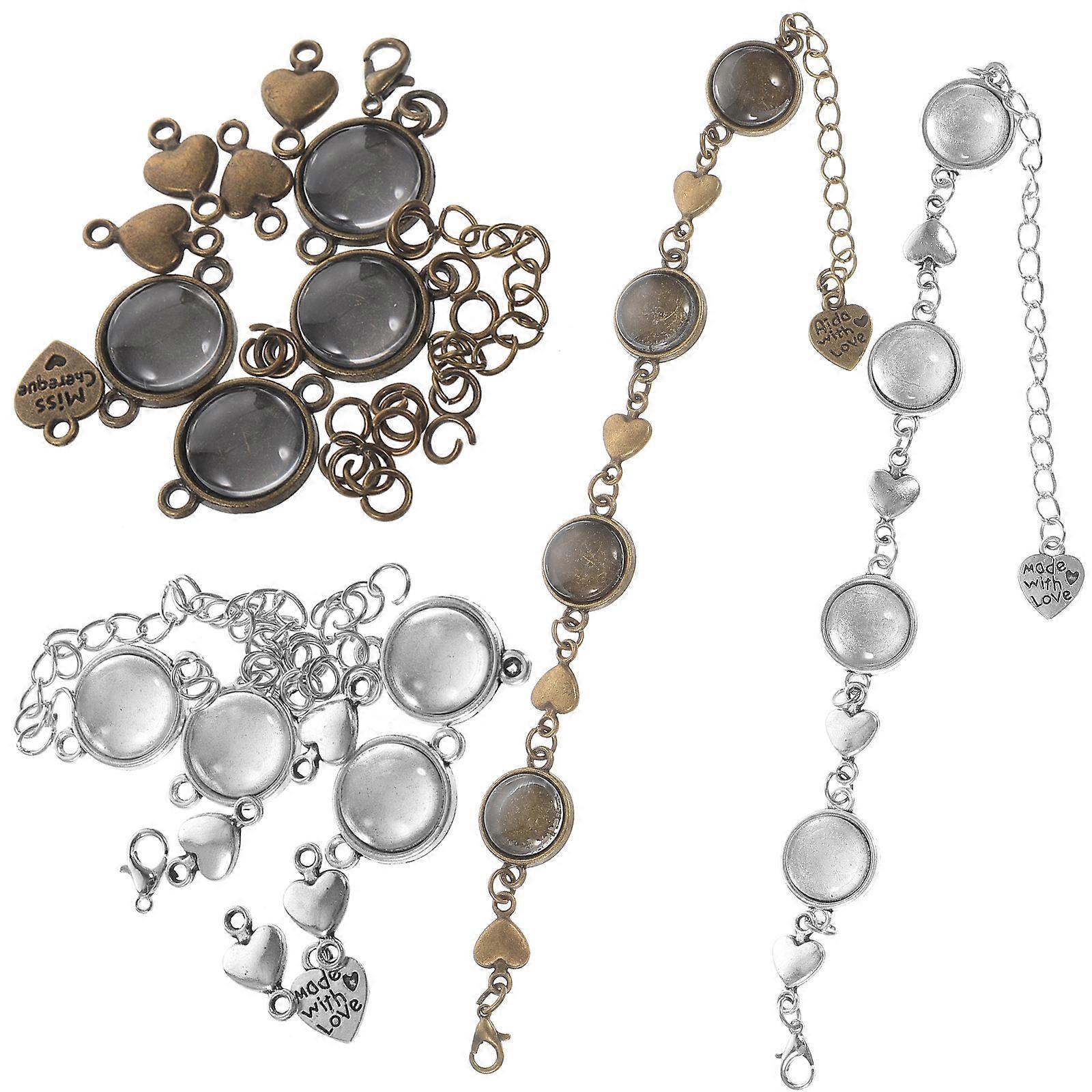 Chic Fashionable Bracelet Bezels in Assorted Colors for Decoration 10pcs Alloy
