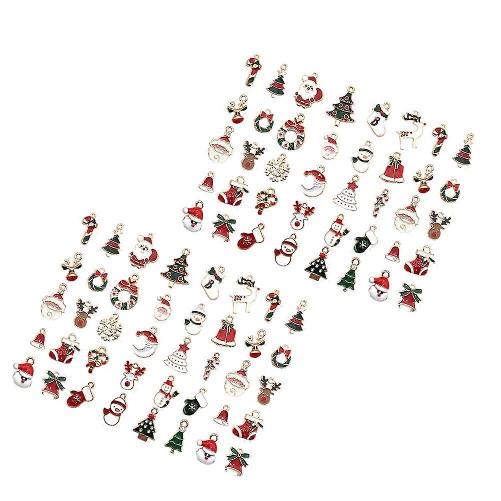 Bracelet Making Charms 100Pcs Alloy Christmas Theme Pendants For DIY Craft Enthusiasts 0.8×0.8×0.2in Assorted Color