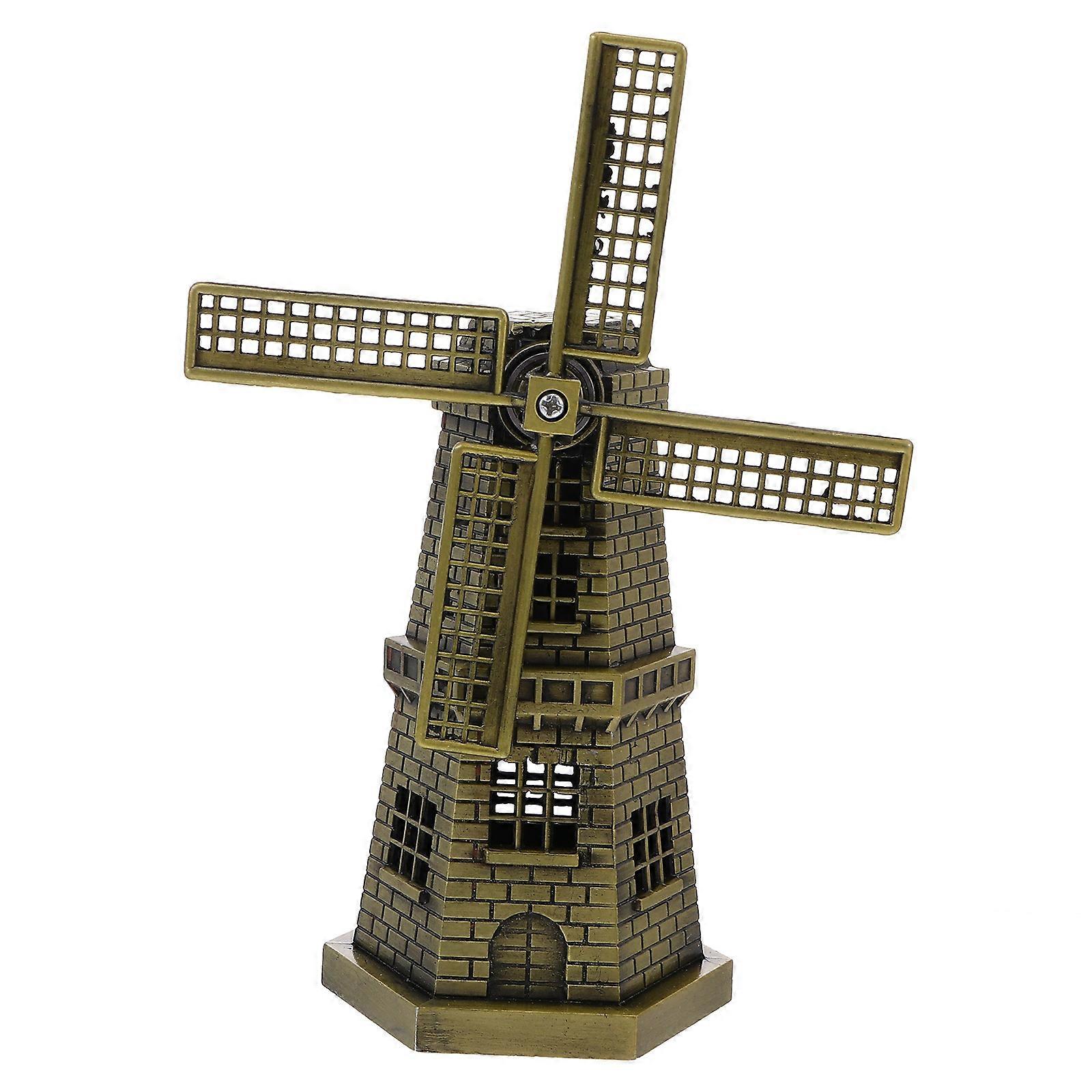 Home Decor Windmill Rotating Model For Friends With Book Shelf Ornament Size 5.1X2.8X1.8In 1 Set