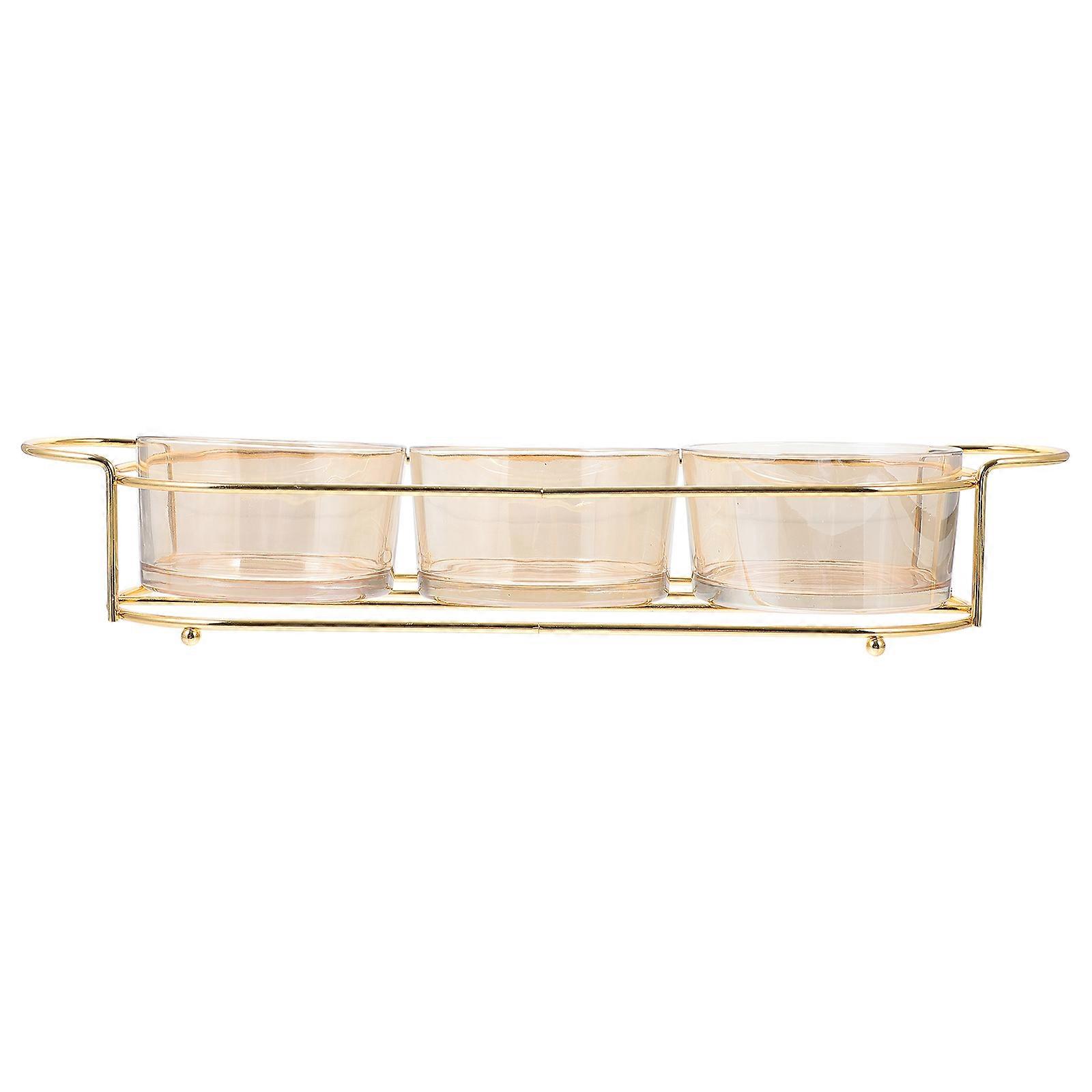 Snack Serving Tray 1 Set Round Dried Fruit Organizer Khaki Food Storage For Household Items