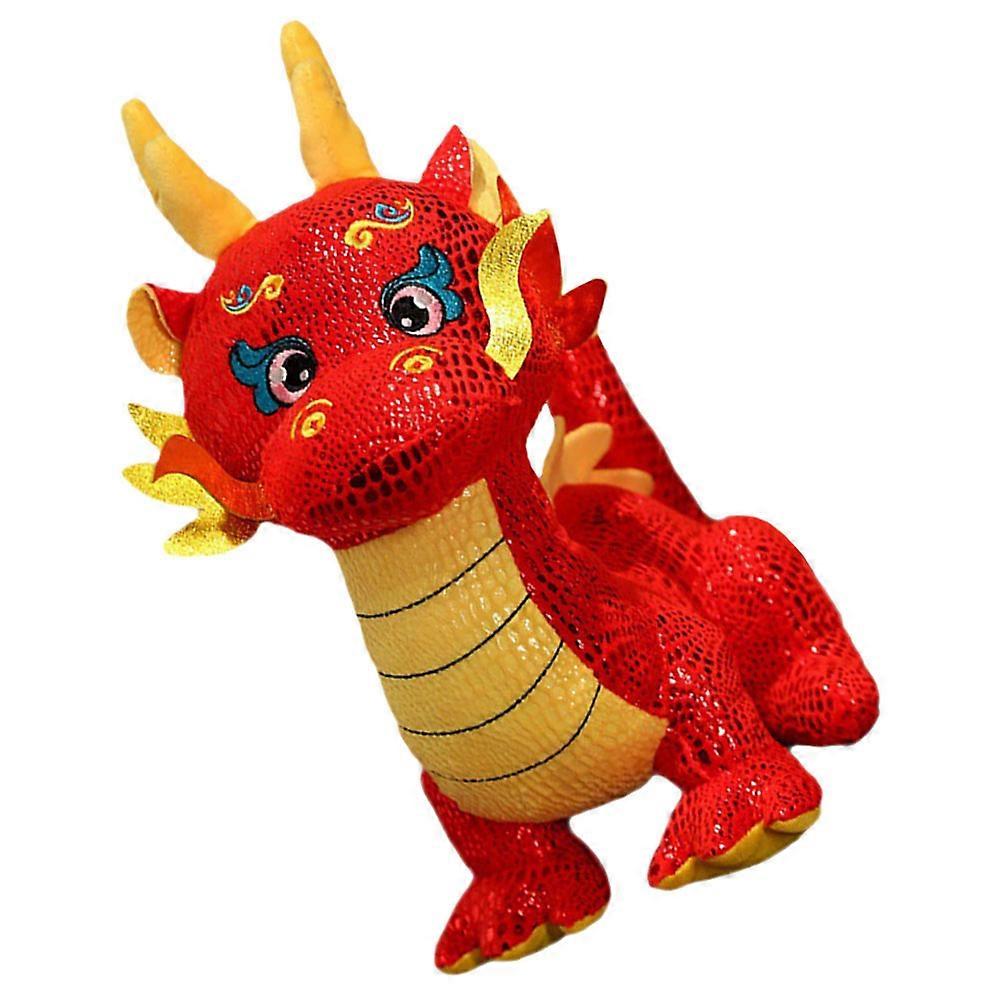 Red Plush Dragon Toy Well Made of PP Cotton for Kids Playing with Cute Design and Vibrant Expression 10 inch