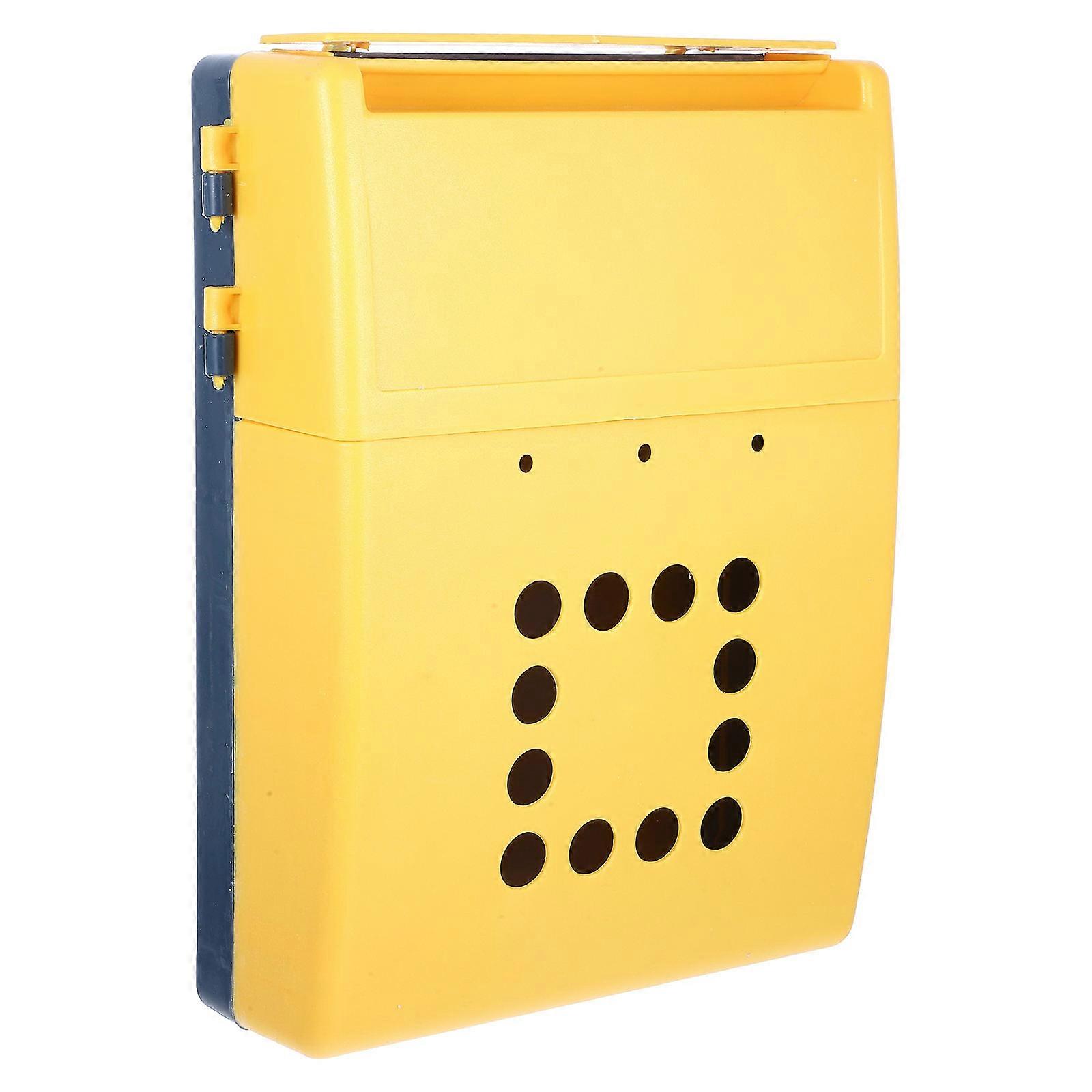 Yellow Wall-mount Mail Box with Lock for Daily Use Plastic Suggestion Box Home Supply 1 Piece