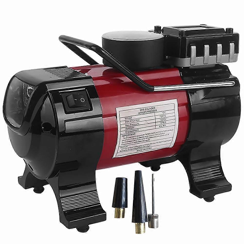 Portable 12V 180W High Power Air Pump for Tire Inflation with LED Light Red Color 120 PSI