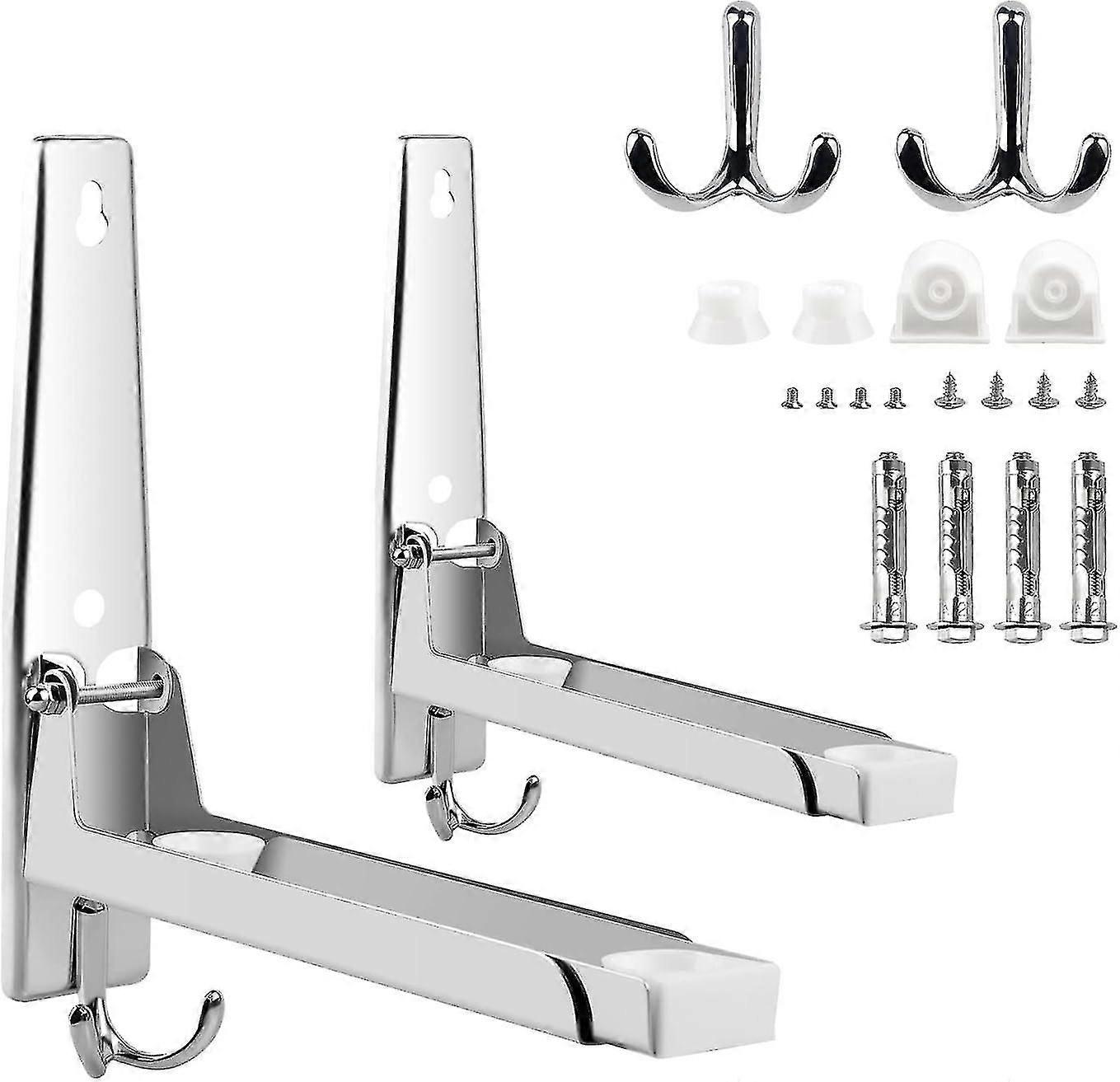 Microwave Wall Bracket, 304 Stainless Steel, With Hook, Foldable And Telescopic, Maximum Load 40 Kg, Silver