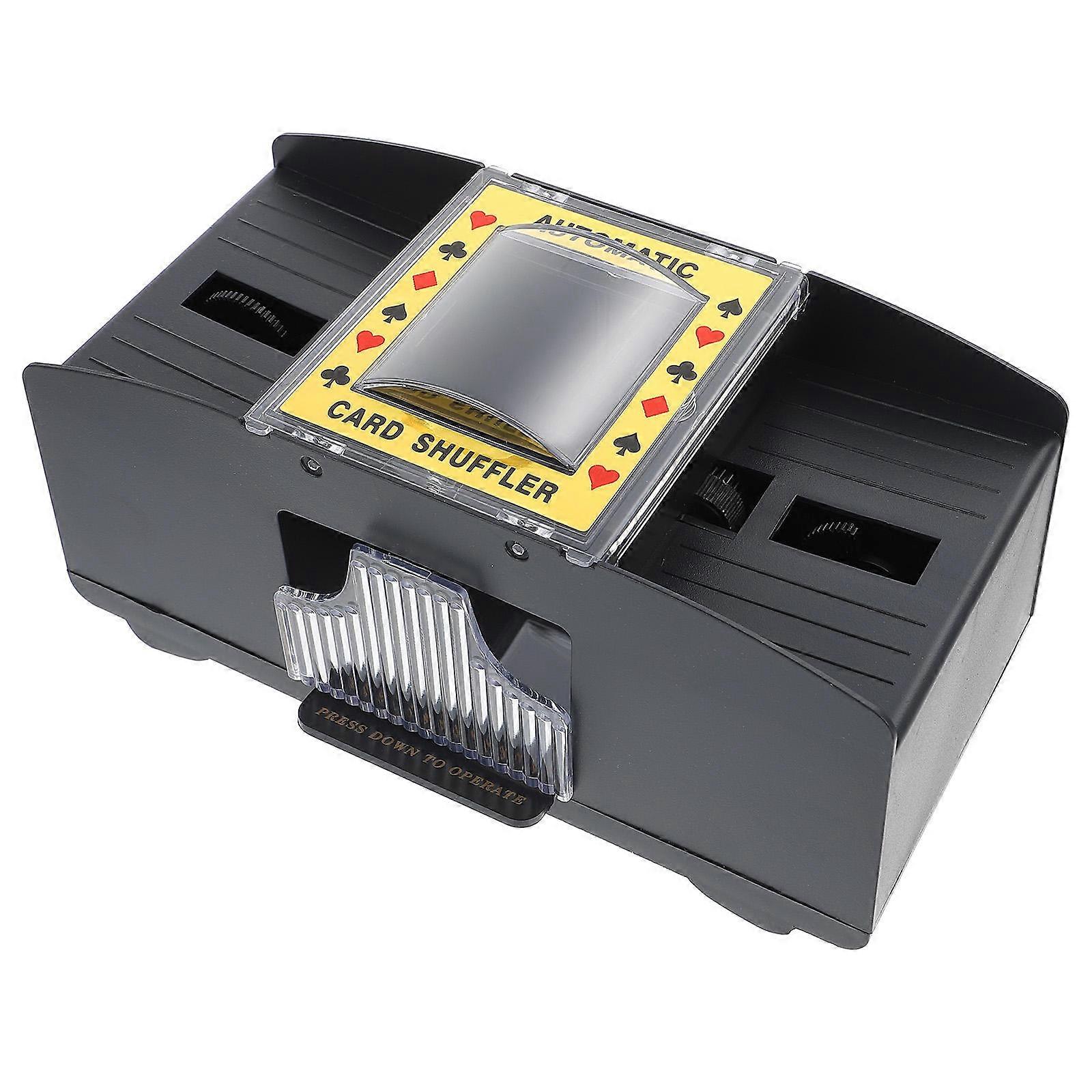 Automatic Poker for Playing Cards Made of Durable ABS Black Battery Operated 2 Decks