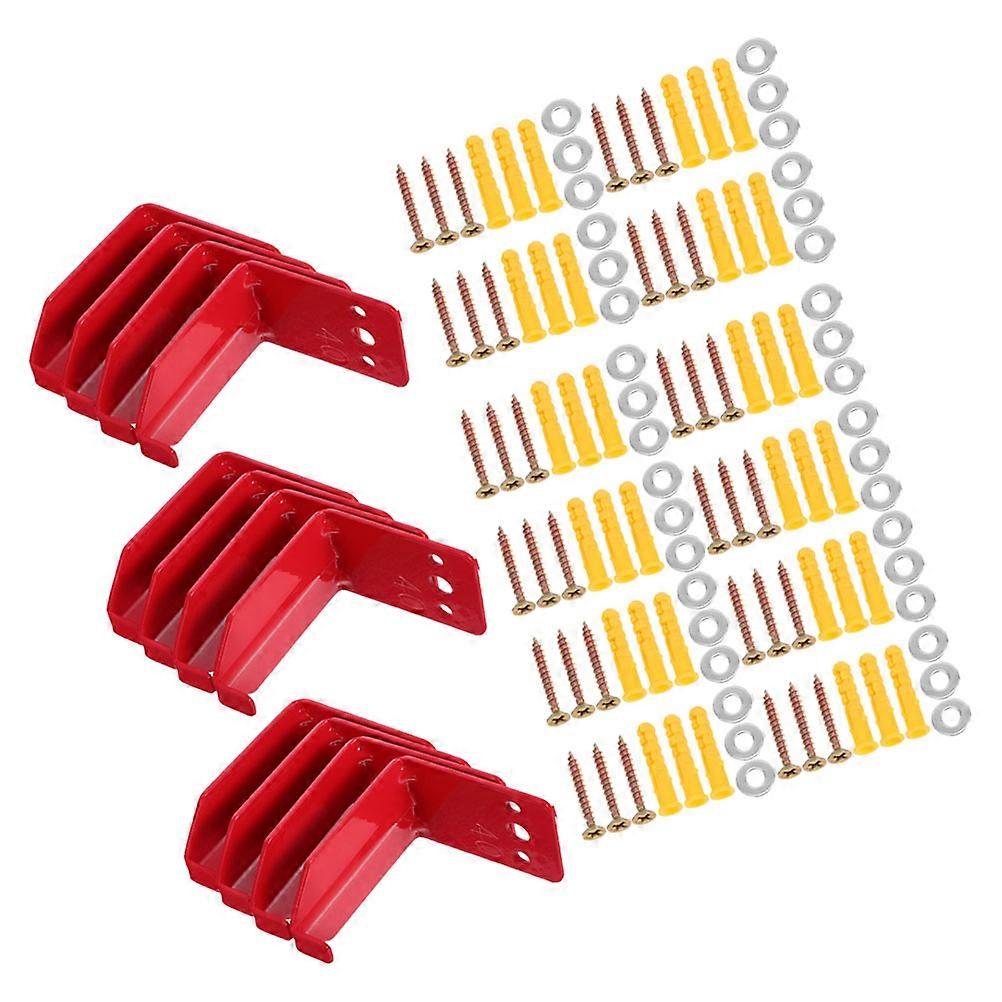 Metal Fire Extinguisher Brackets Sturdy Hook During Emergencies for Homes Classrooms Laboratories Red 12 Sets
