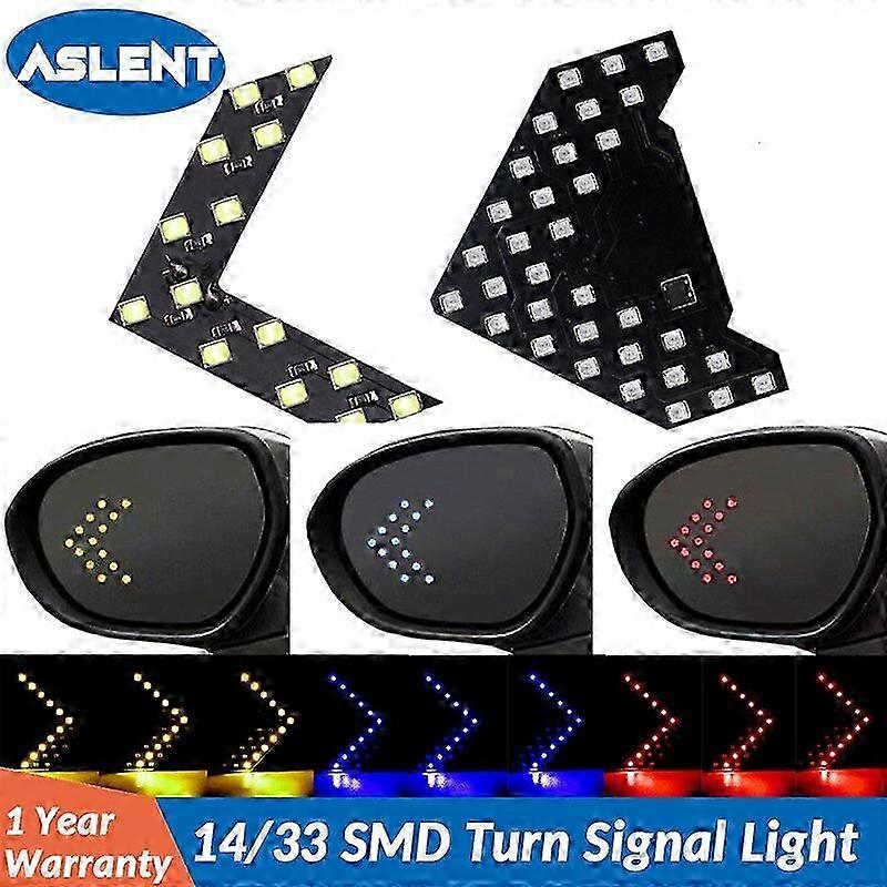 2025 2 Pcs/lot 14 33 SMD LED Arrow Panel For Car Rear View Mirror Indicator Turn Signal Light Car LED Rearview Mirror Light AJ Motor Vehicle Lighting