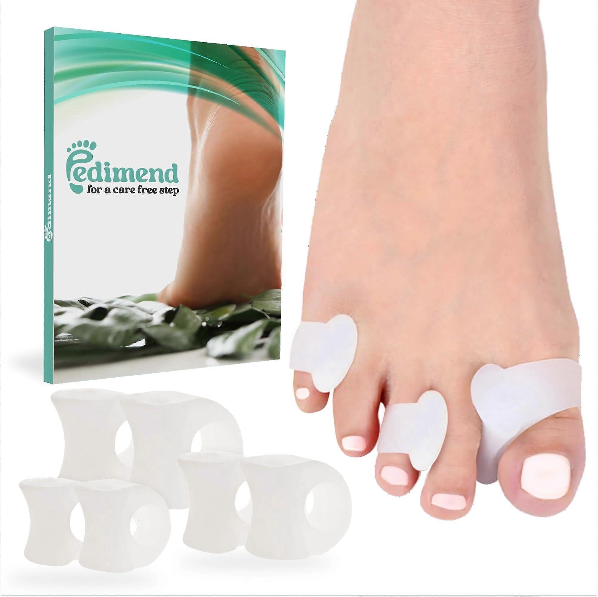 Gel Toe Straightener Pinky Toe Separator for Curved Toes Includes 3 Sizes (Pack of 6)