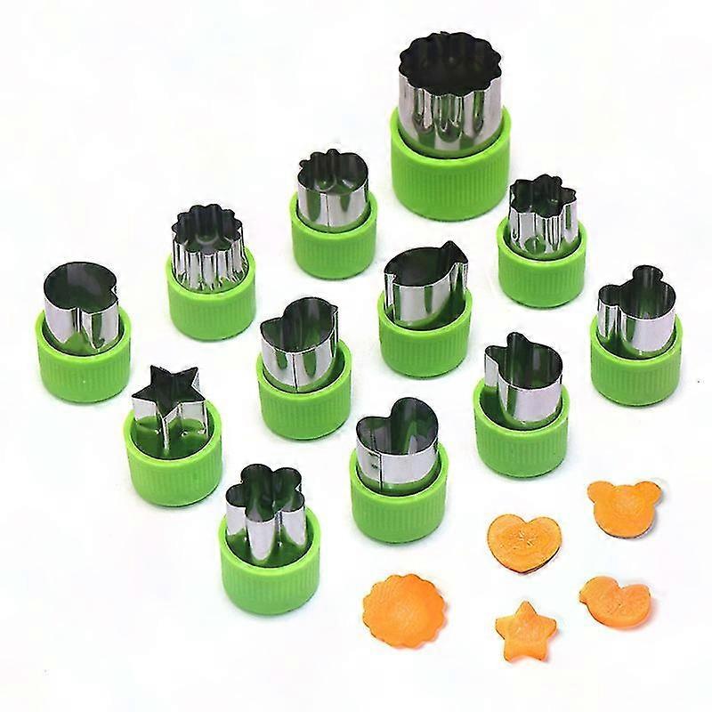 12-Piece Professional Vegetable & Cookie Cutter Set for Kitchen Baking