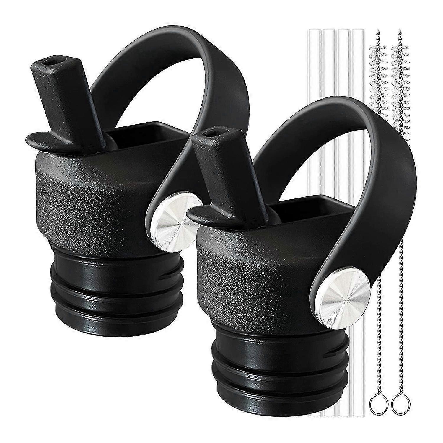Flexible Handle Top Straw Lids for Simple Modern & Most Water Bottles - 2 Pcs Pack - Cap Replacement for 18, 21, 24 Oz Bottles