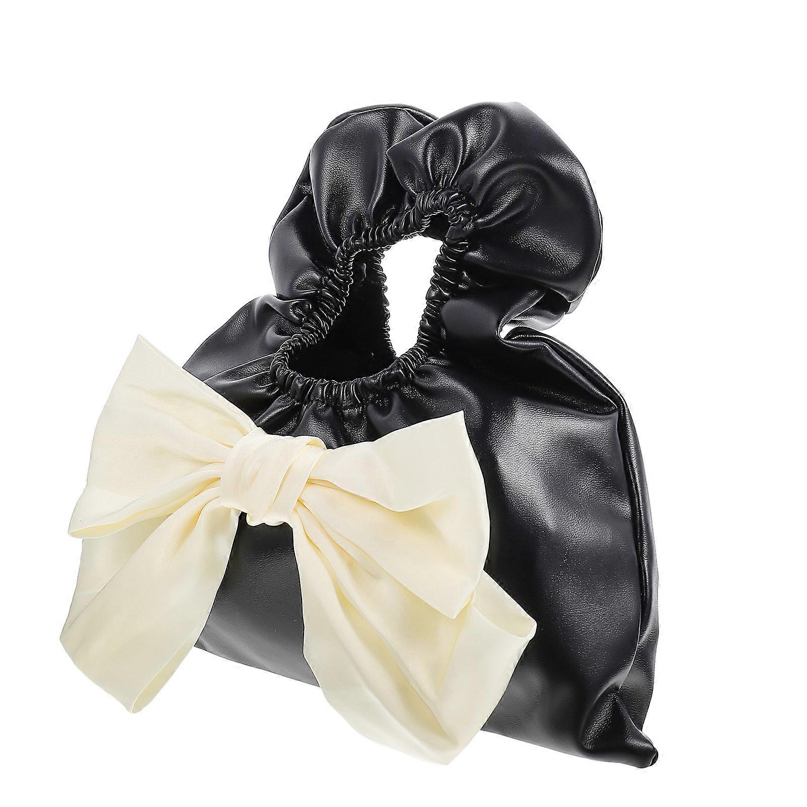 Pu Women Bag Black Rectangular Beaches and Weekend Holidays Storage 1Pack