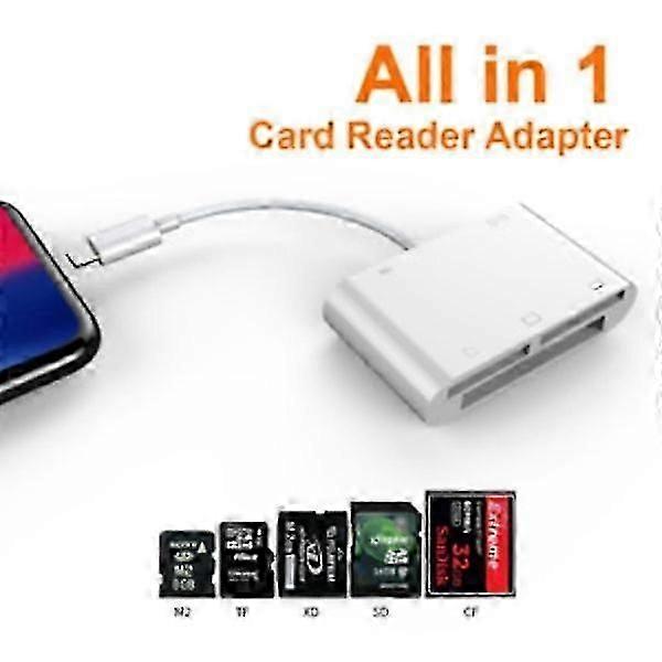 Cf Sd Tf Lightning Card Reader Adapter Universal Card Reader Compatible with Apl