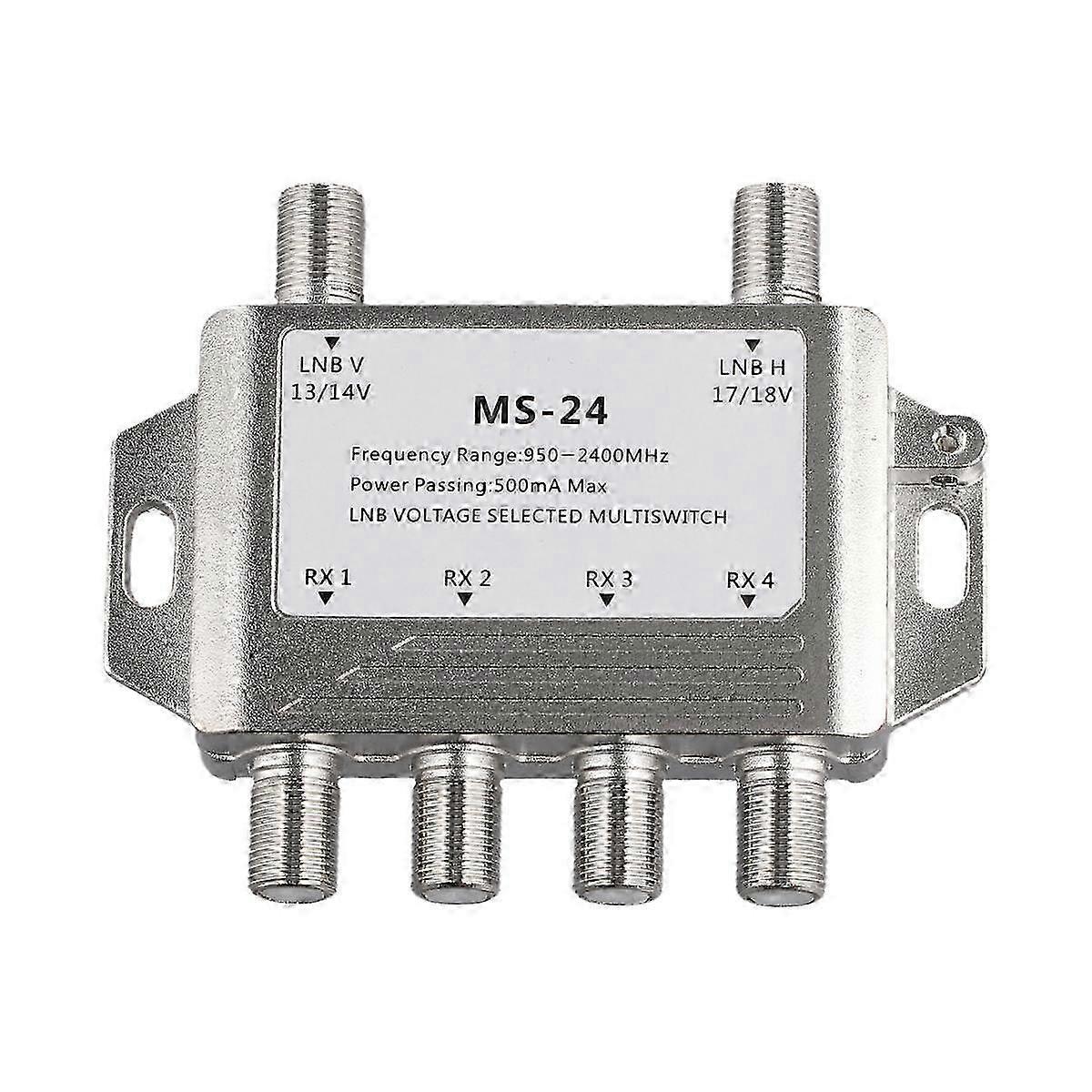 2 In 4 Out DiSEqC 4X2 Switch Satellitensignal Multiswitch LNB Spannung 950-24000MHz geeignet für TV-Receiver