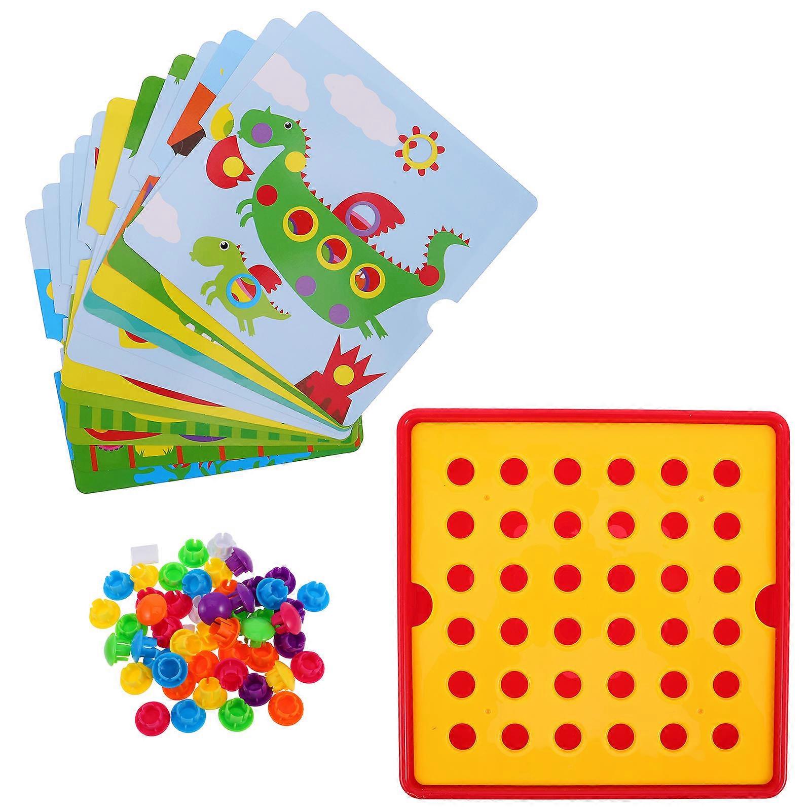 It looks like you're referring to a product description for a **"1 Set Mushroom Nail Puzzle Mosaic Pegboard For Art, Peg Board Preschool Fine Motor