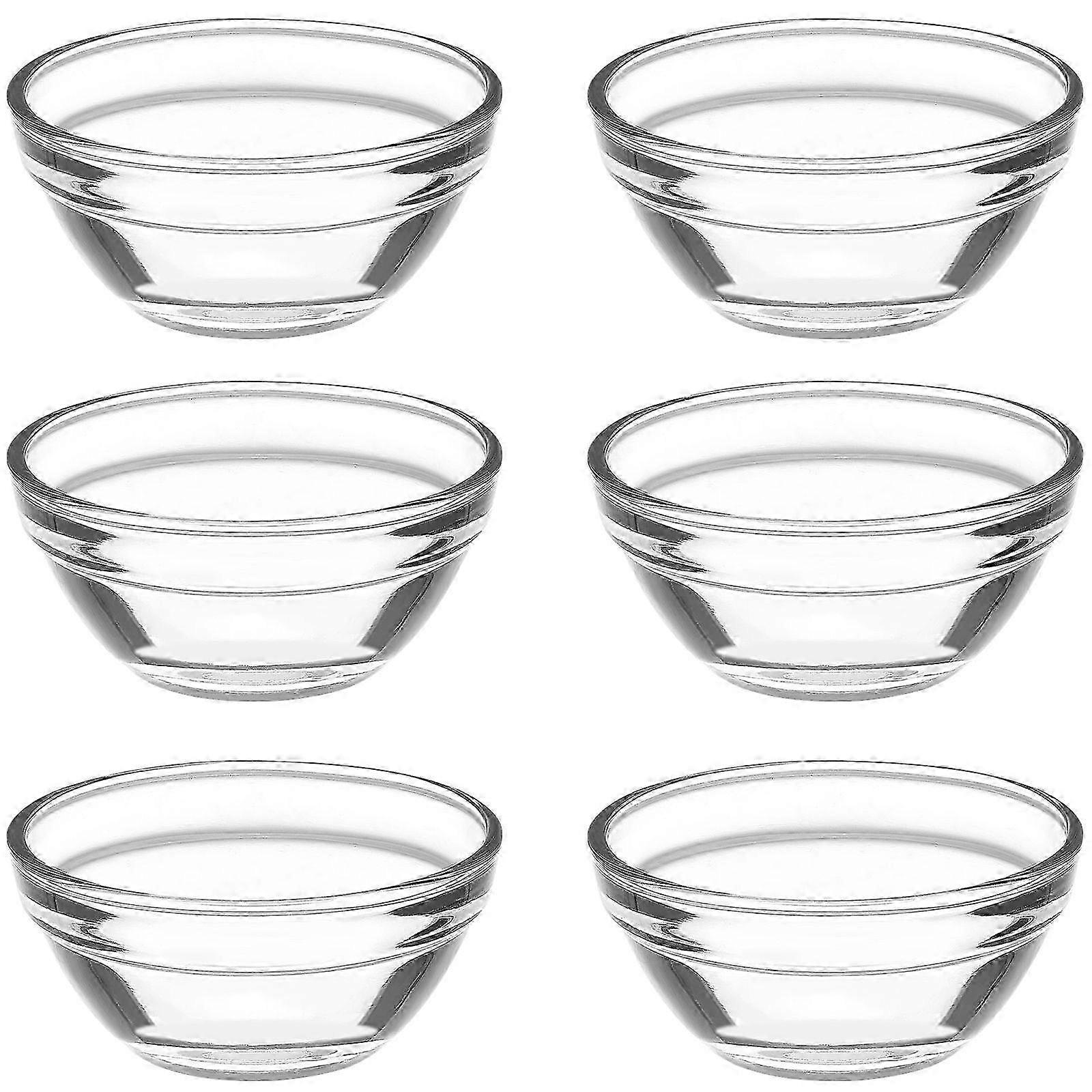 6pcs Glass Pudding Bowls cup Small Clear Dessert Containers Kitchen Prep