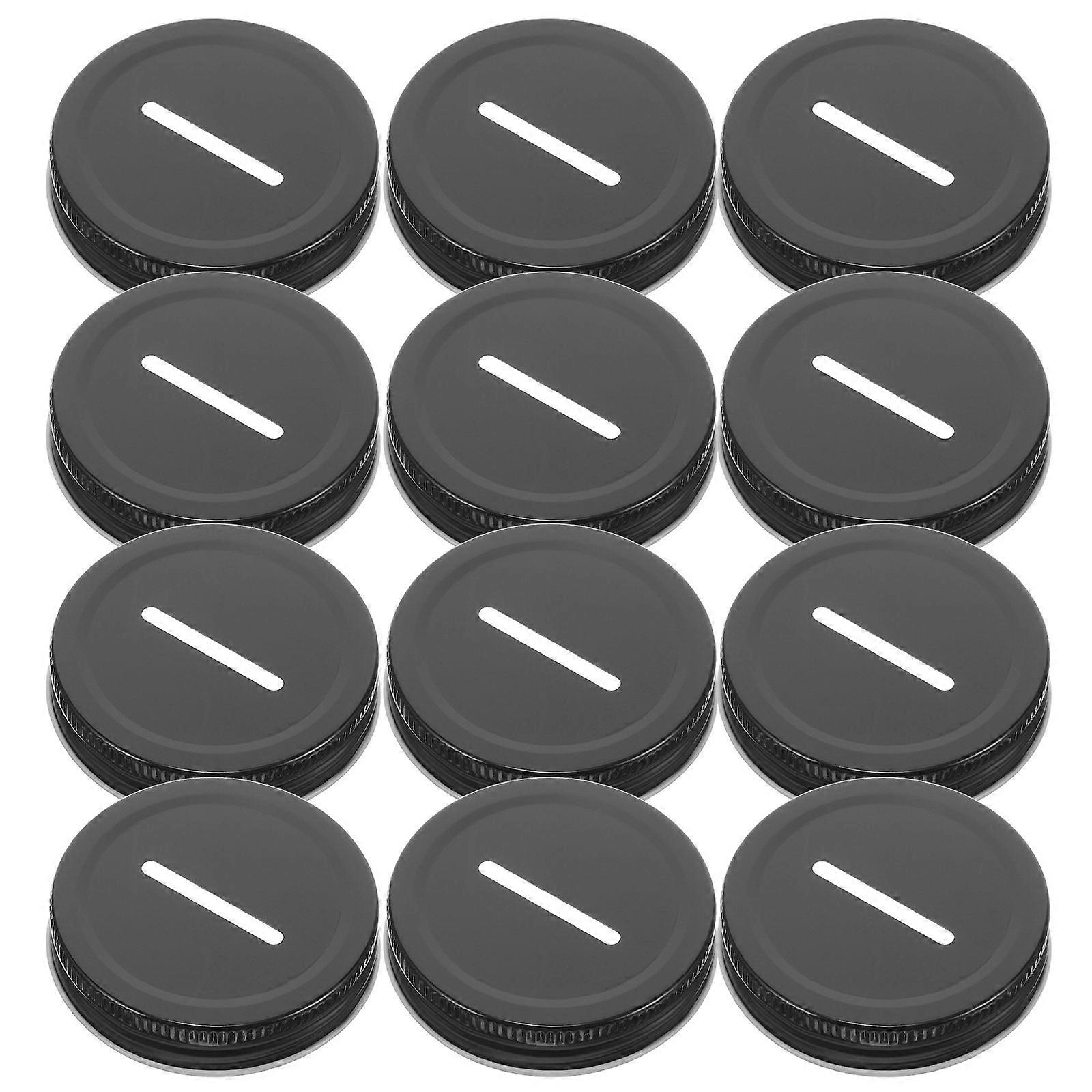 12 قطعة معدنية عملة فتحة البنك الأغطية ميسون الجرار تعليب الجرار توفير المال الجرار الأغطية