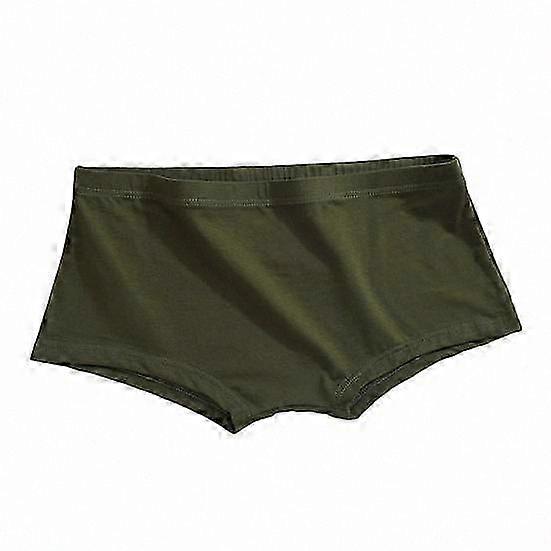 Men's Solid Color Boxer Briefs - Breathable Elastic Underwear with U-Convex Flat-Angle Design for Home Wear