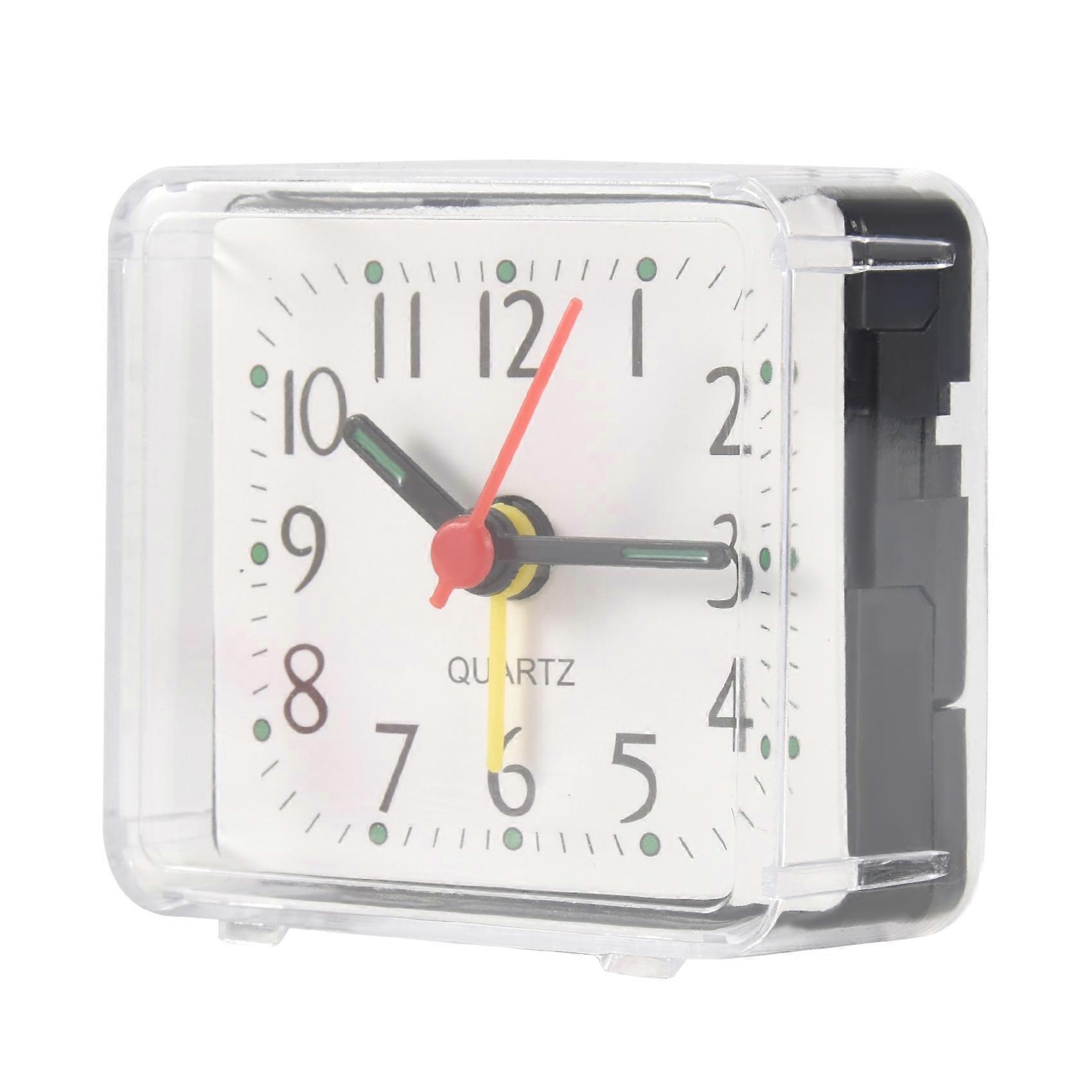 1PCS Portable Cute Mini Cartoon Multi-function Table Clocks(white)