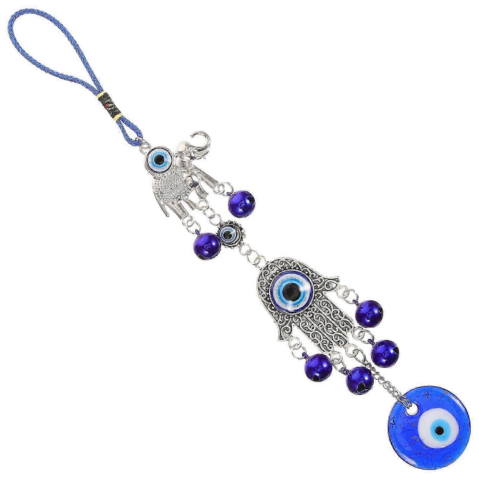 Evil Eye Hanging Decor Evil Eye Car Hanging Ornament Protection with Bells Car Hanging Decor
