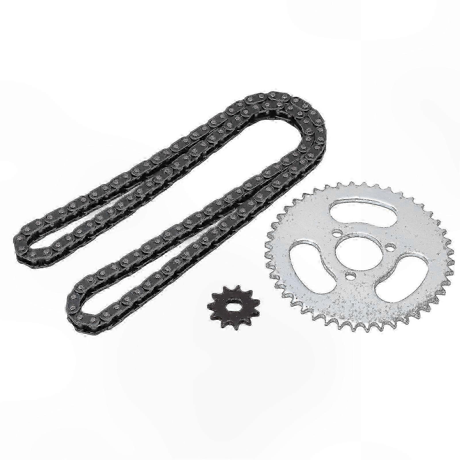 T8F Gear Chain Set with Front and Rear Sprockets for Go-Karts ATVs Mini Bikes Replacement Parts