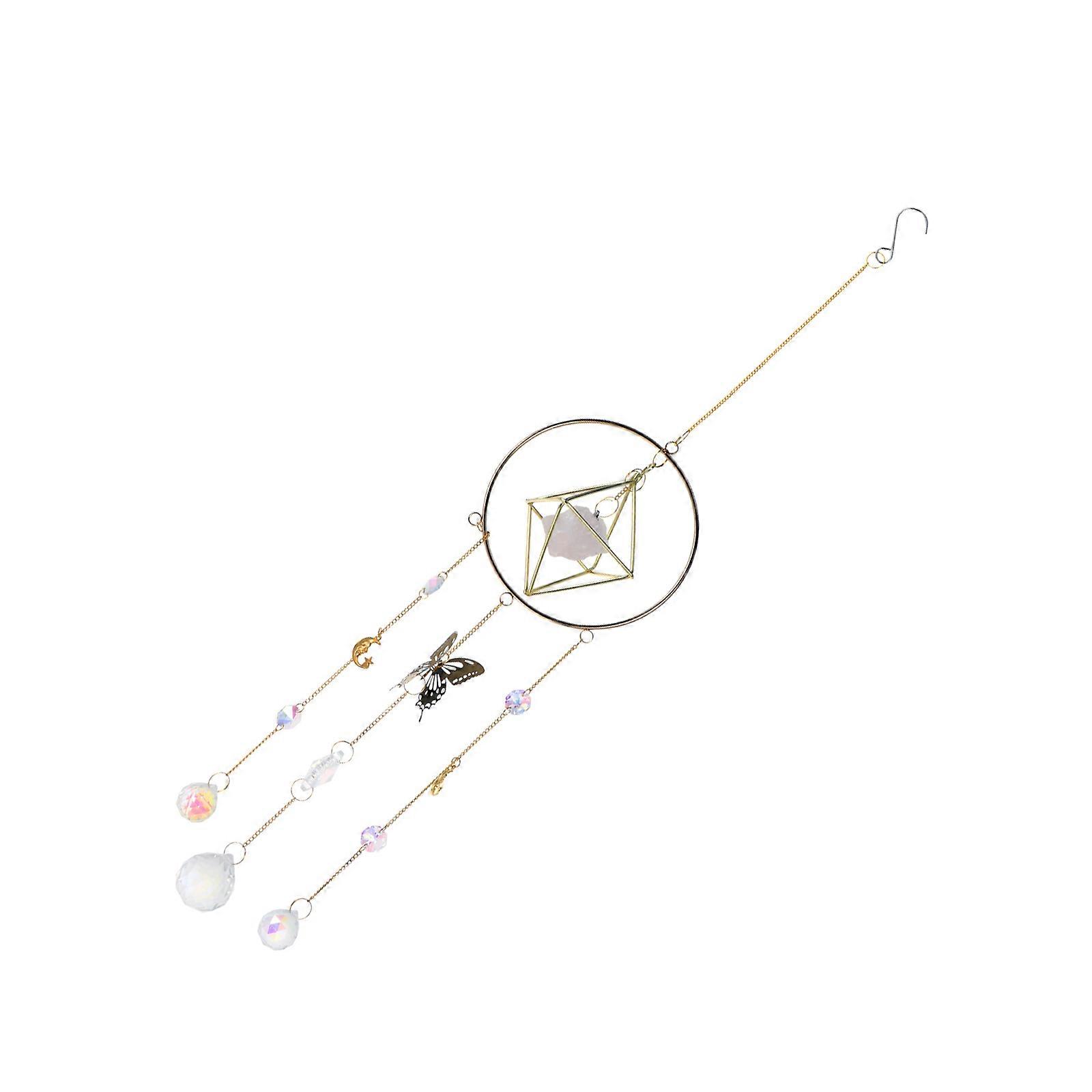 Butterfly-shaped Hanging Decoration For Windows In Golden Color 1Pack