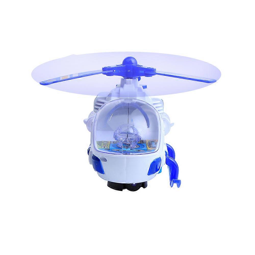 Children Intelligence Inertance Toy Music Helicopter Plane High Simulation Model (White)