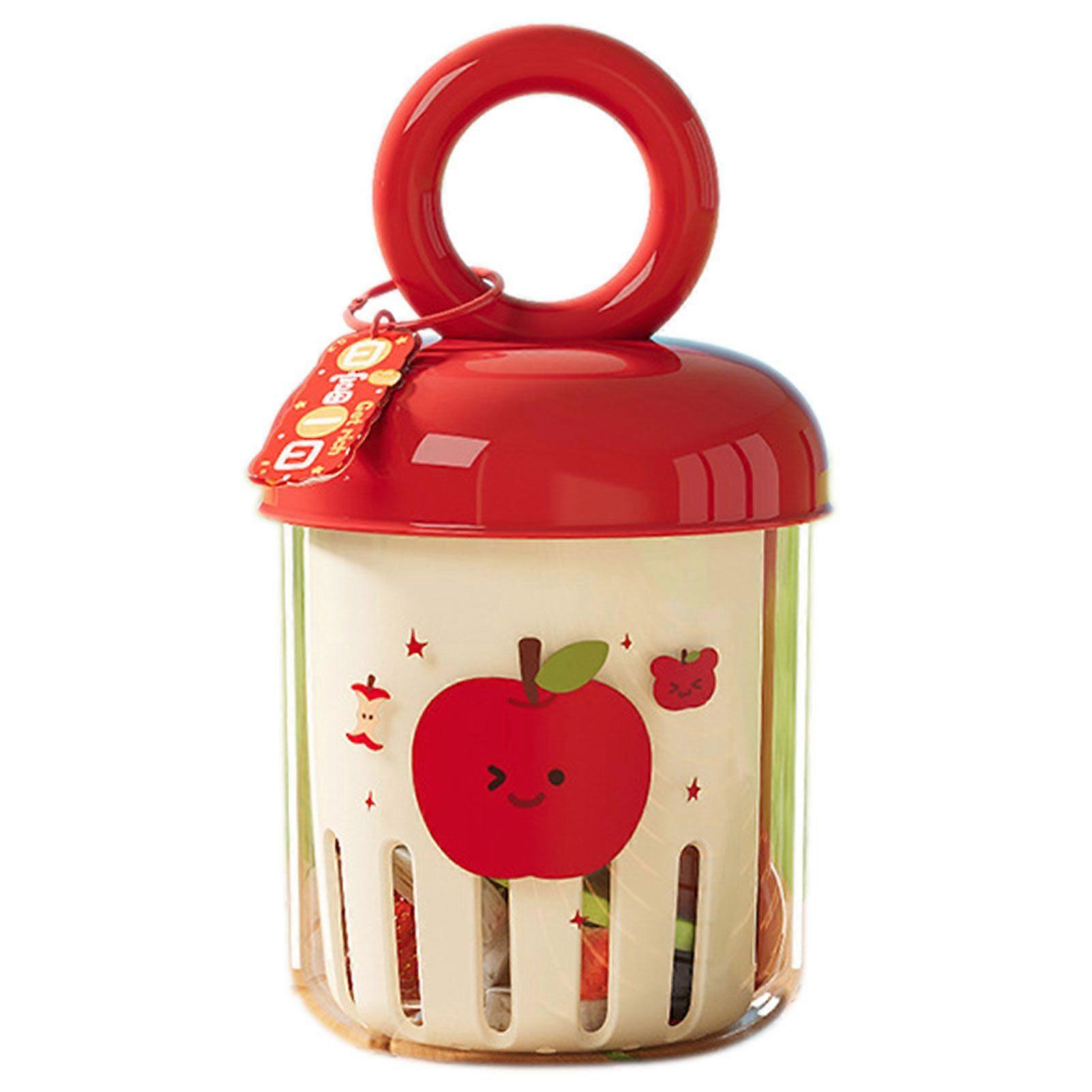 Dripable Fruit Cup with Fork Portable Leakproof Salad Cups Double-Layer Quick Draining Salad Shaker Container