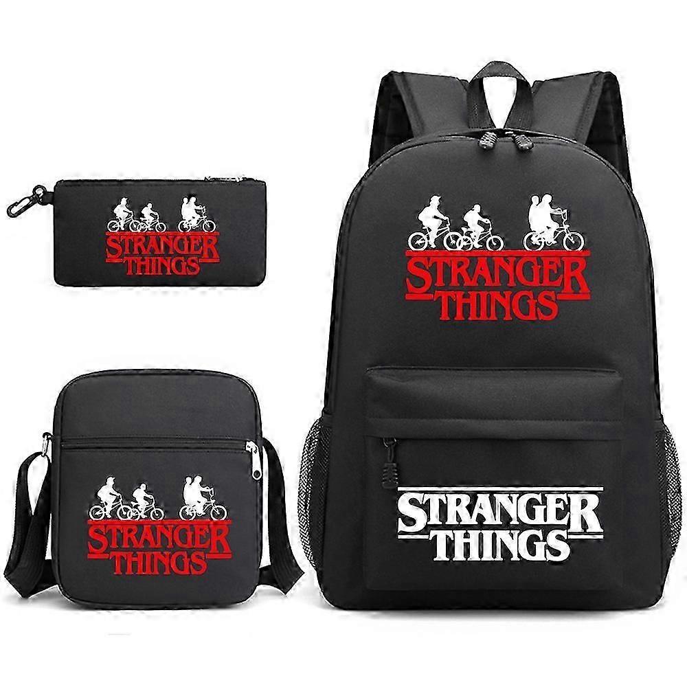 Stranger Things Reppu 3-osainen setti Opiskelija Koululaukku Kangaslaukku y
