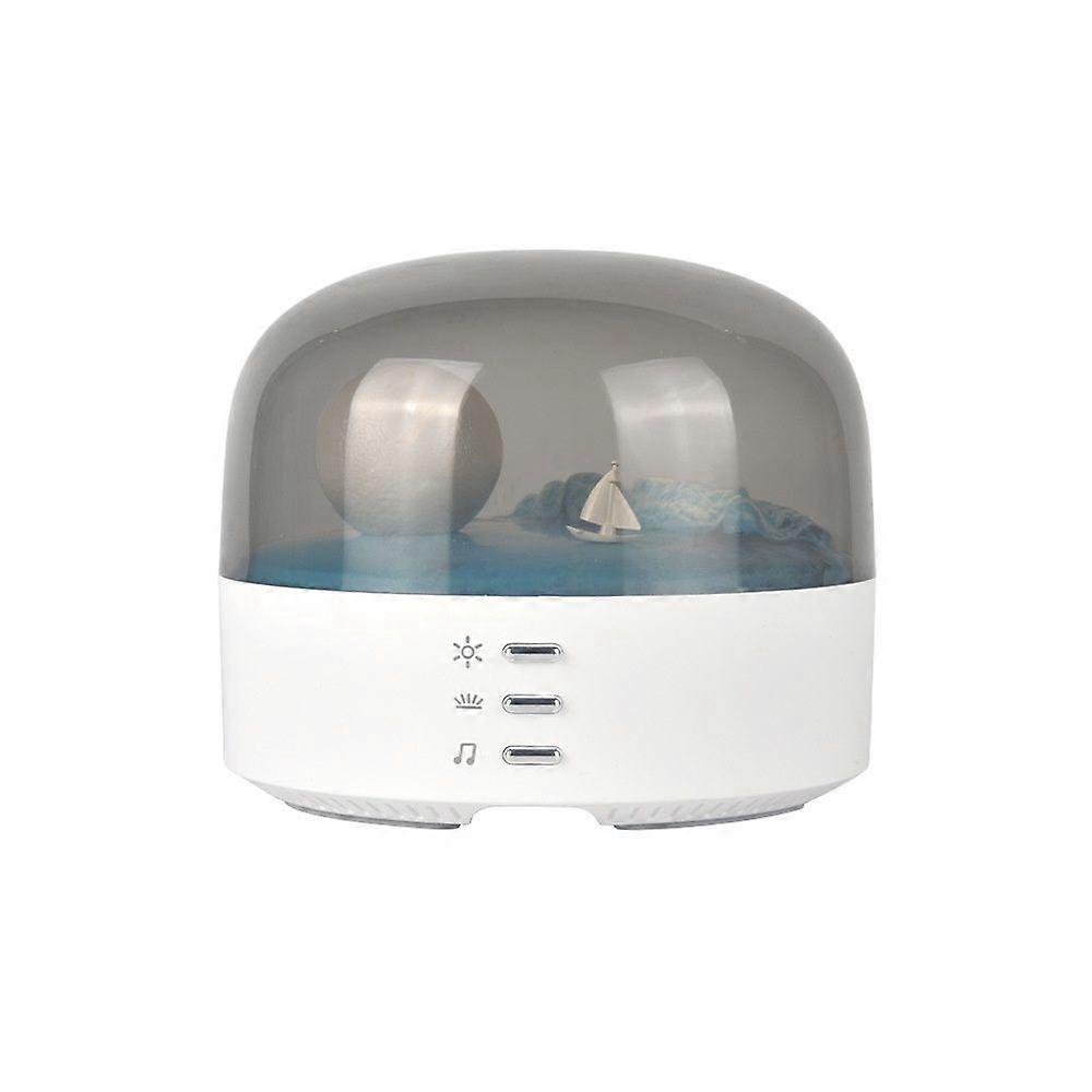 Music speaker light LED night light Elegant moon sea and snow mountain Brightness adjustable Two modes can be switched(White)