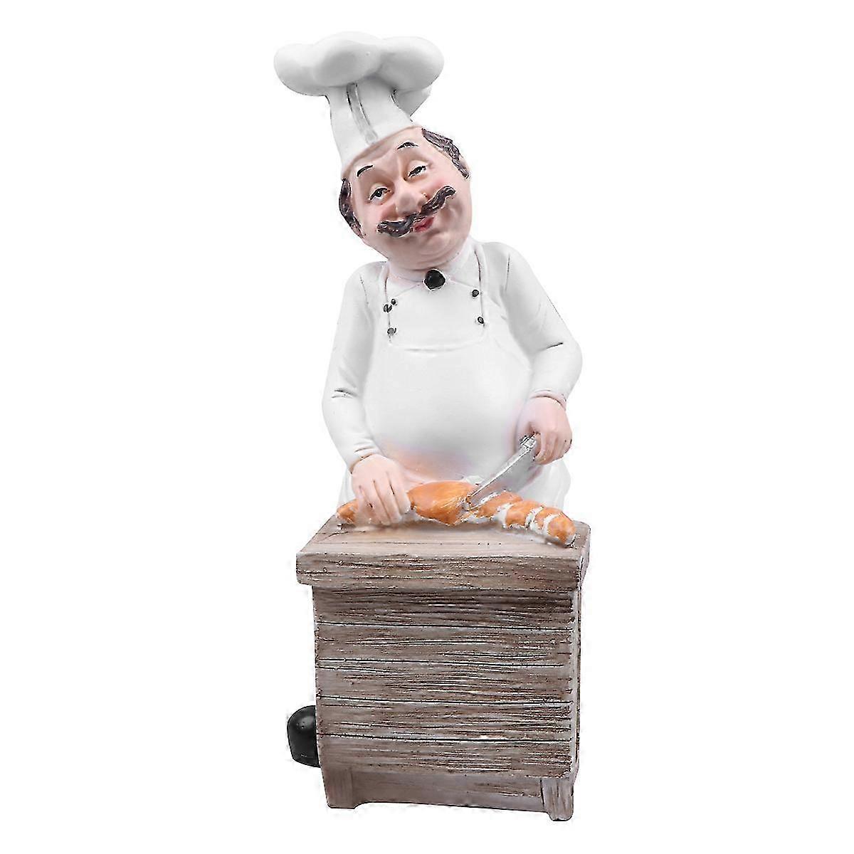Mini Cartoon Chef Figurine, Kitchen Decorative Resin Model, Ideal for Gifting, 22x10x10cm, 1 Set