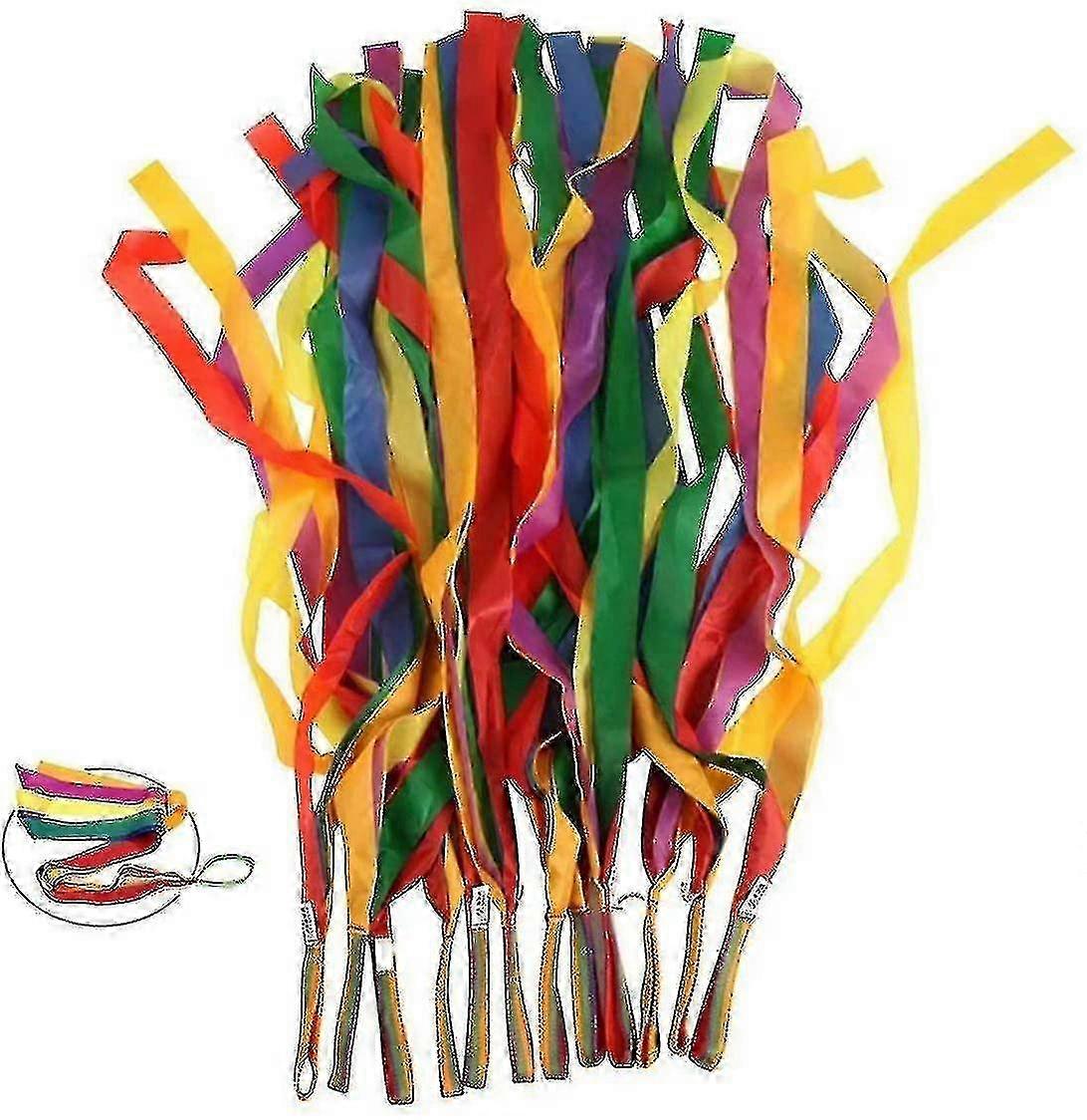 12pcs Colorful Dance Ribbons with Sticks for Movement Activities