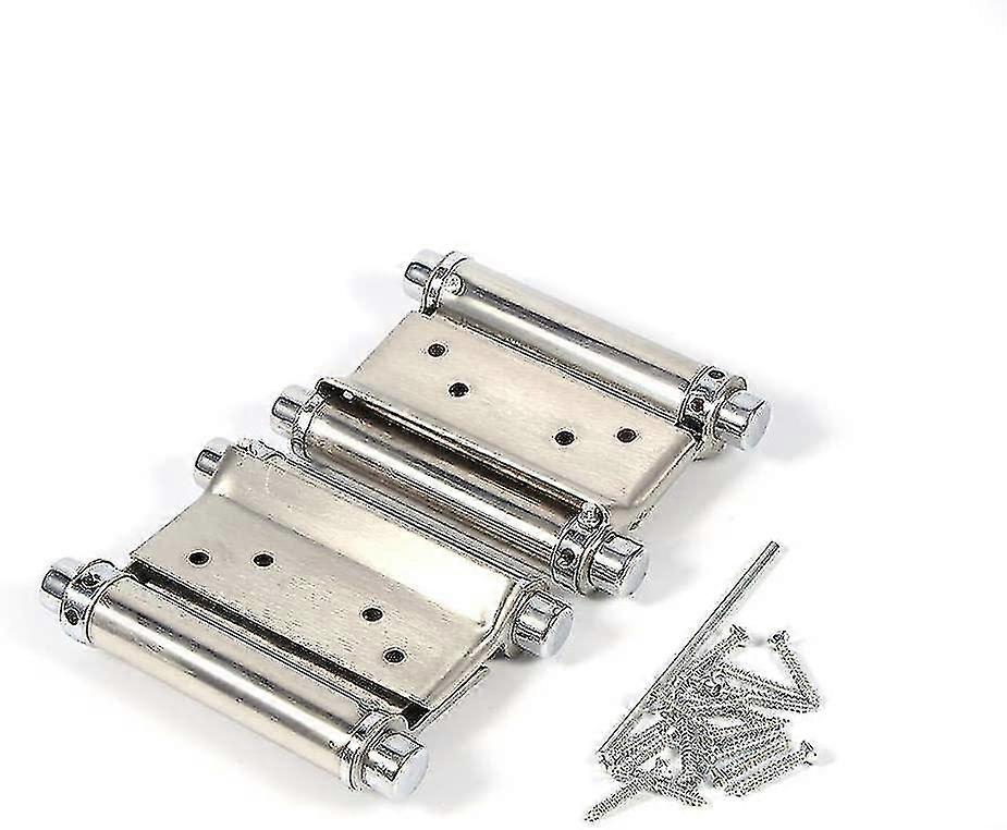3 Inch Silver Spring Hinge for Cafe Swing Doors, 2pcs