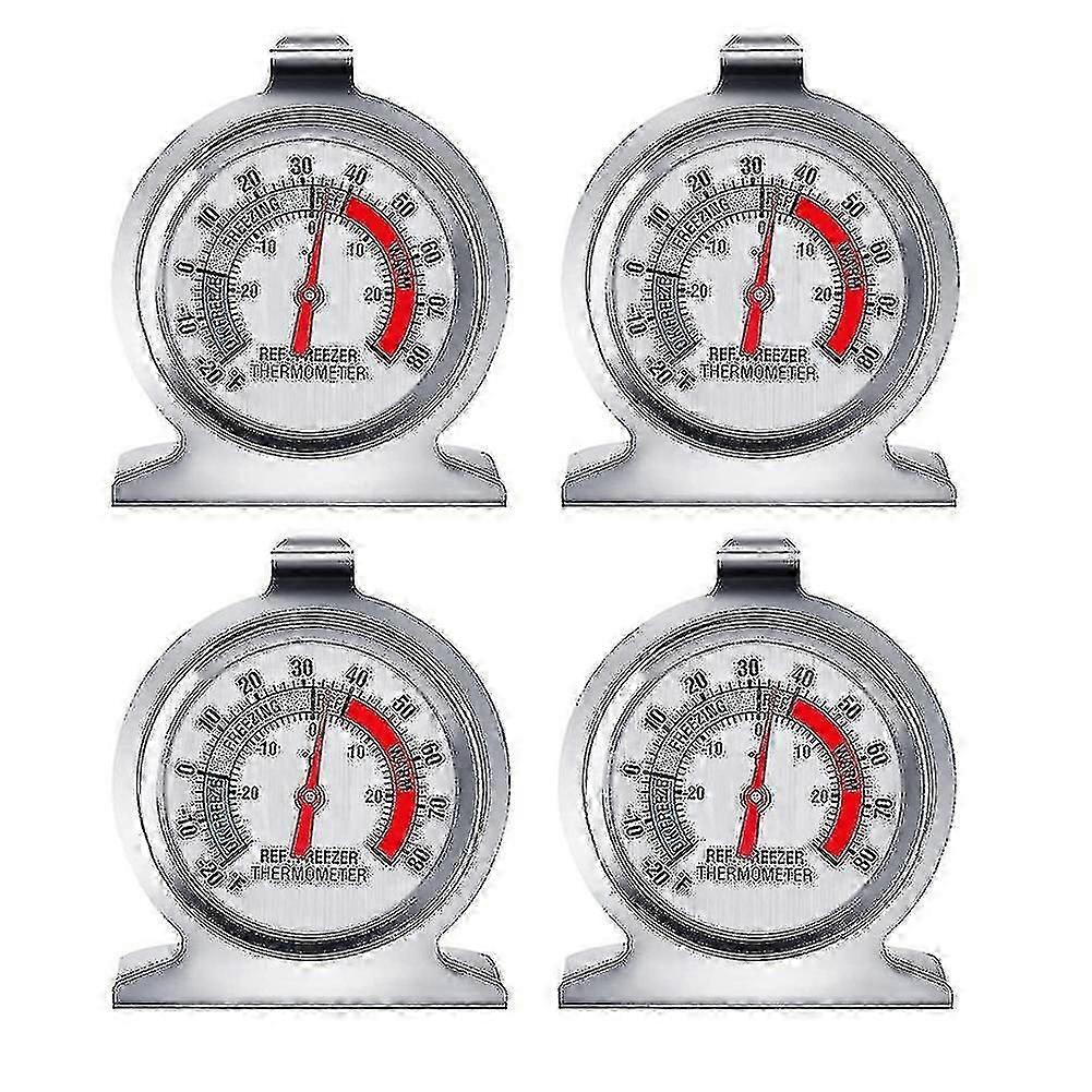 4pc Fridge Thermometer With Red Display Thermometer