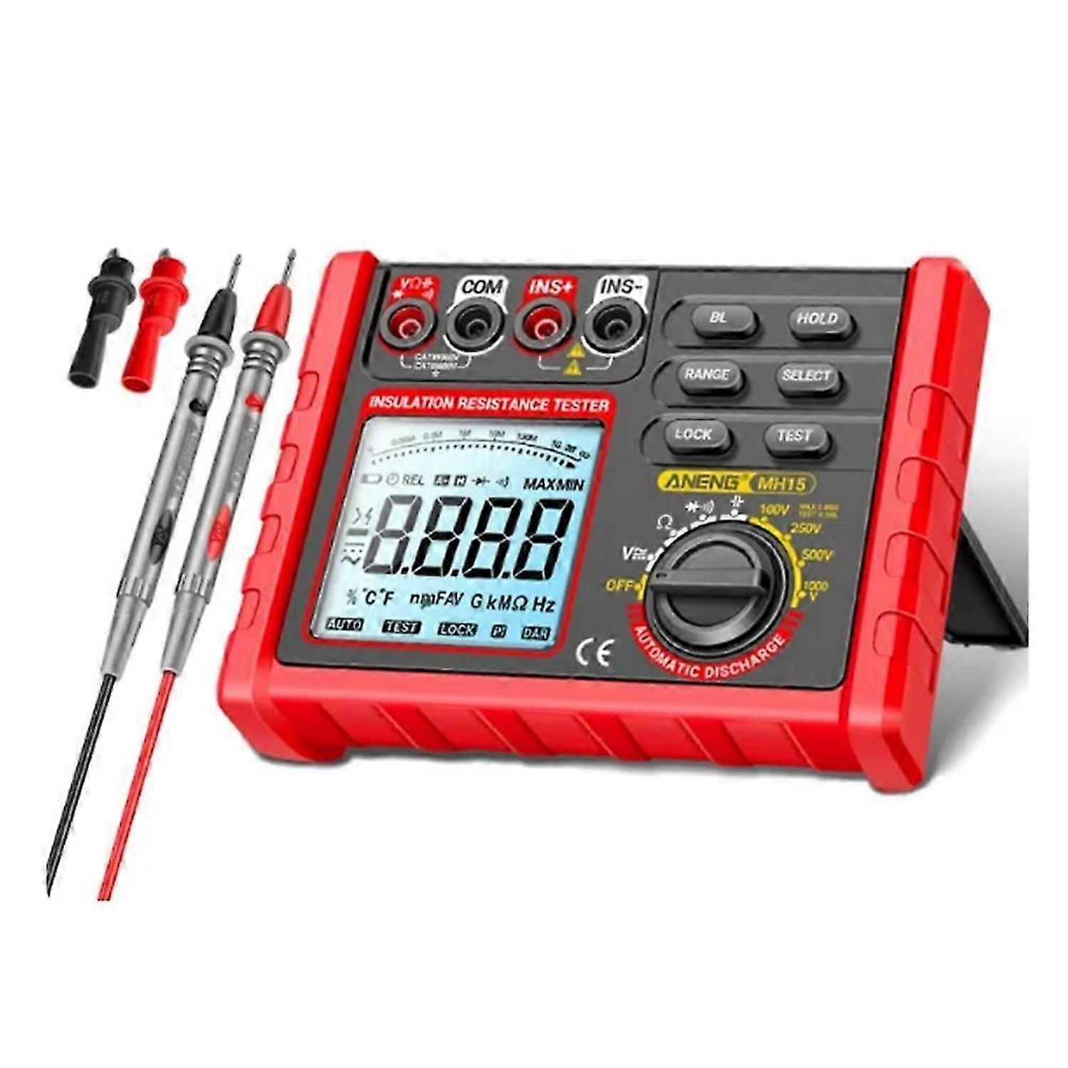 MH15 Digital Ohmmeter Insulation Resistance Meter 6000 Count Resistor Tester Capacitor Test Megohmm
