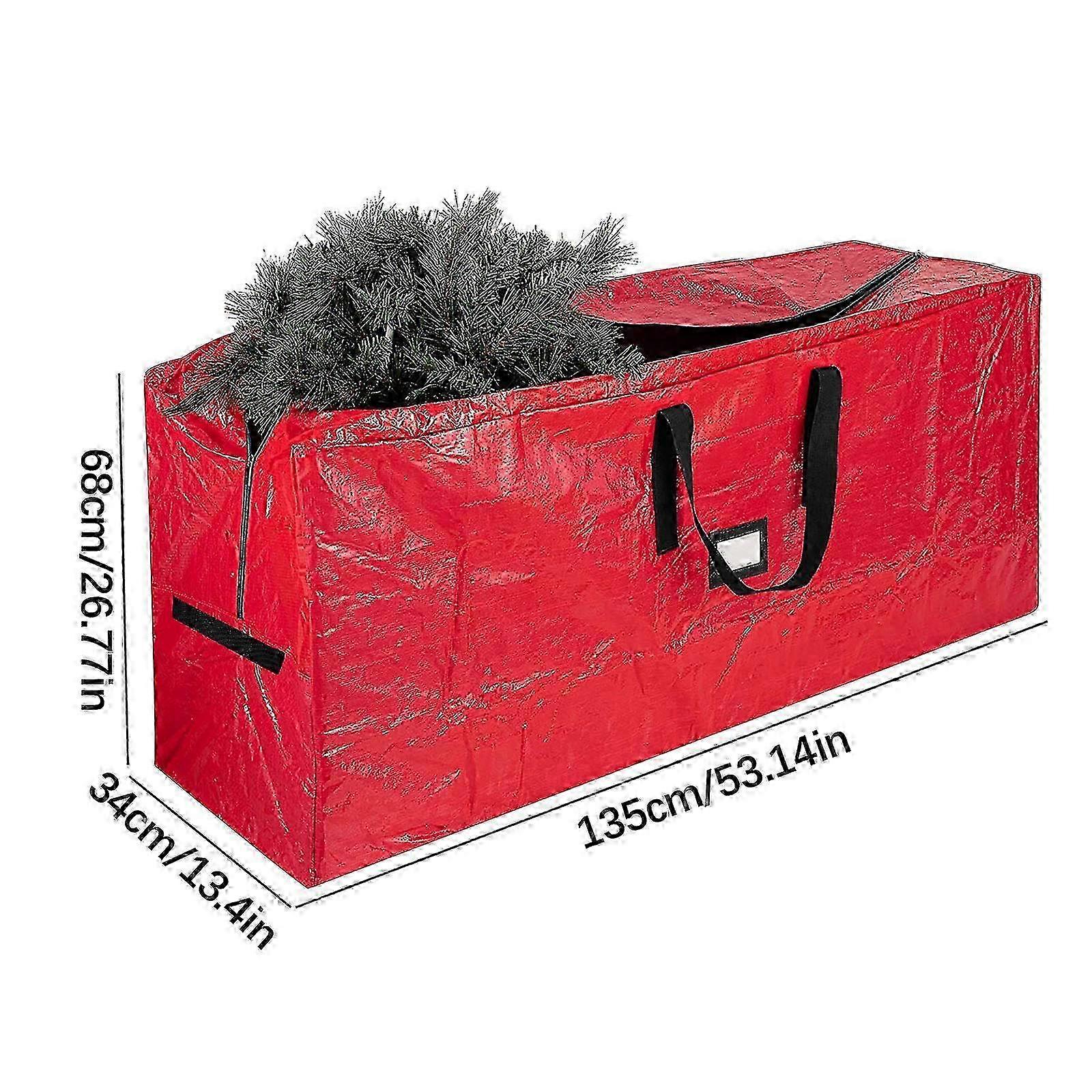 Red Christmas Tree Cover Storage Bag for Christmas Decorations - Tree Storage Solution
