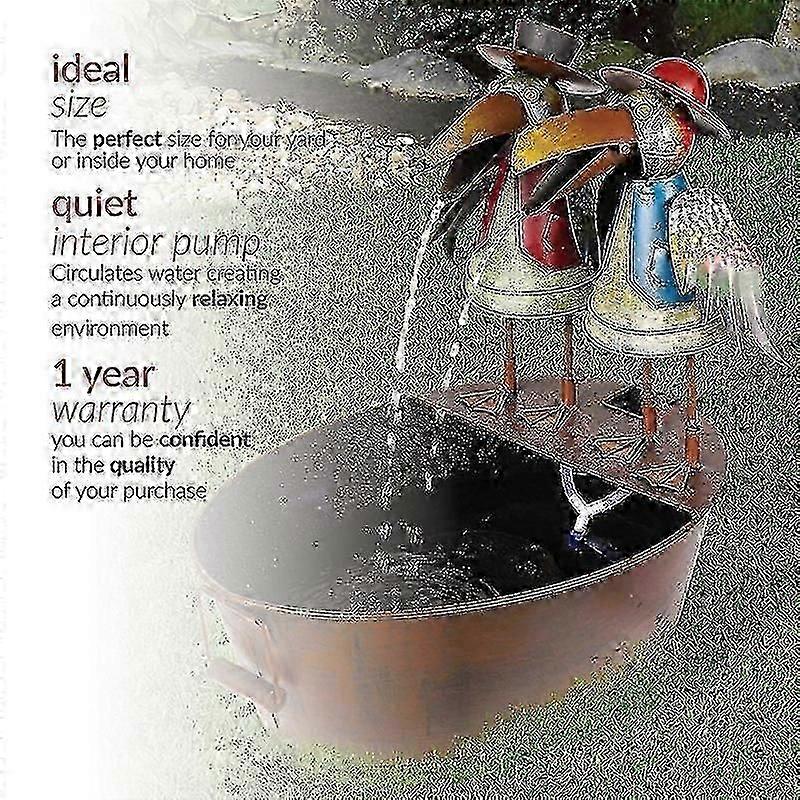 Fountain Yard Art Decor Iron Animal Shape Sculpture with Water Pump USB Garden