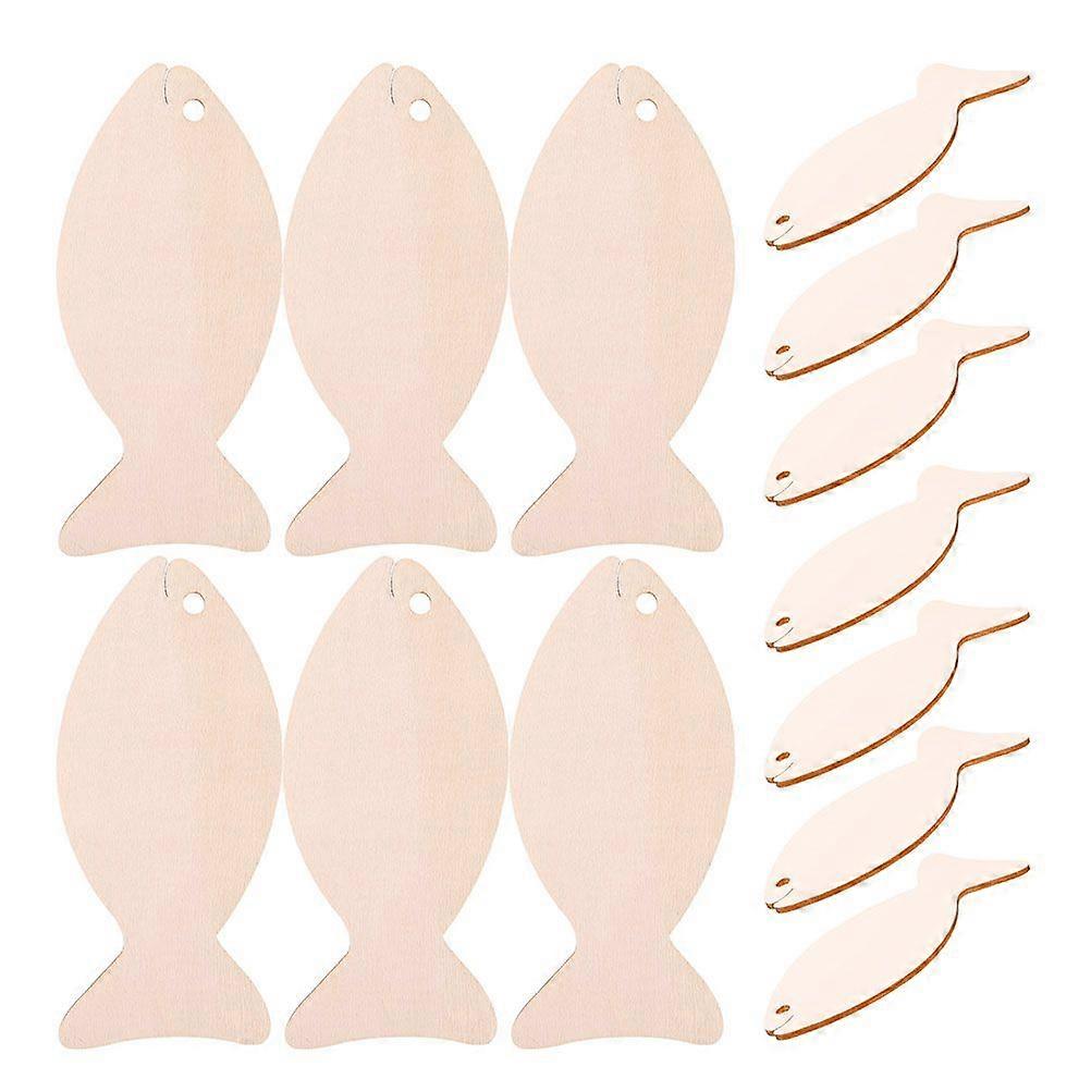 64pcs en bois poisson découpes bricolage bricolage inachevé blanc signes en bois poisson en forme de bois découpé en bois fournitures poisson en forme de découpes en bois animaux pendre