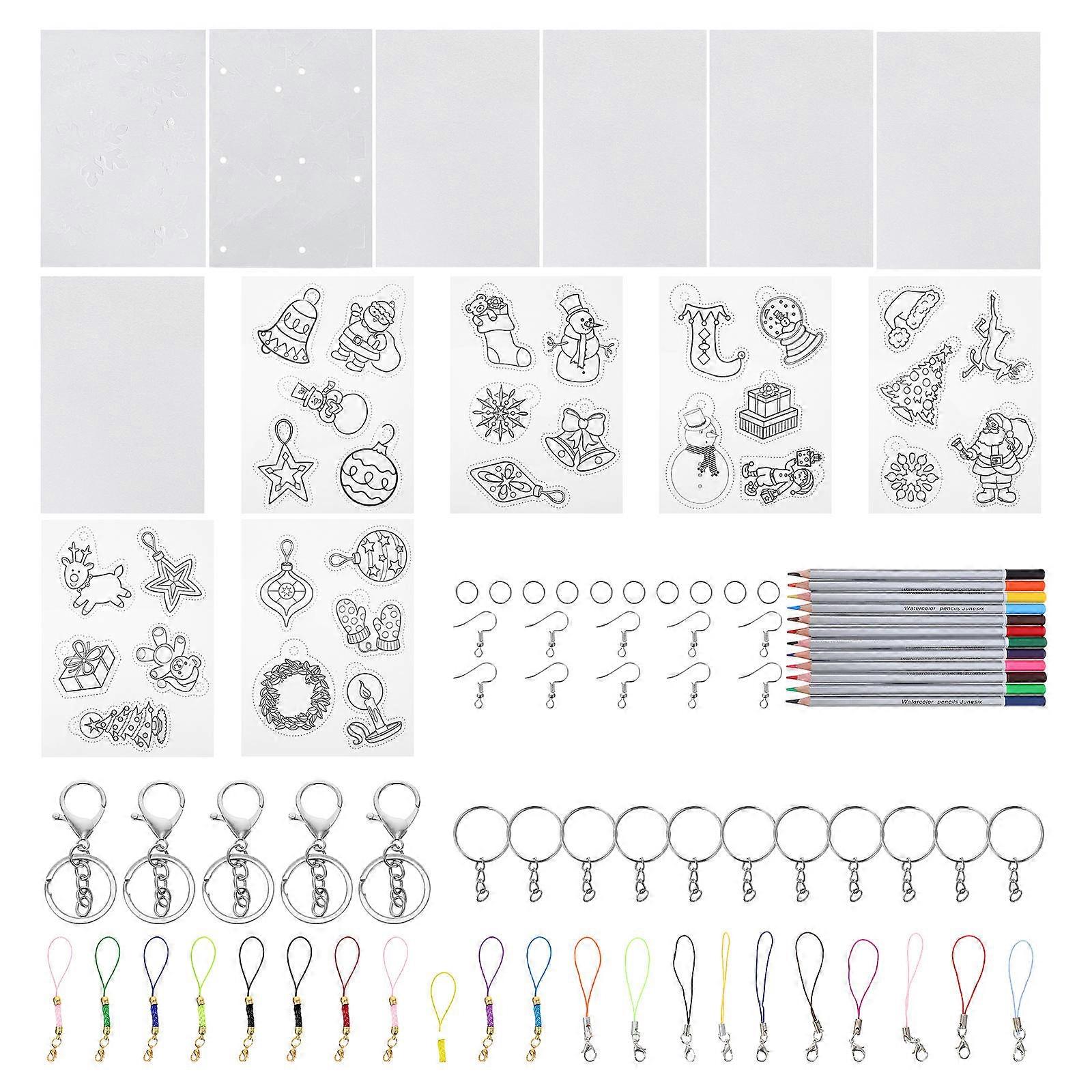Xmas Heat Shrink Sheets Heat Shrink Craft Accessories for DIY 1Set